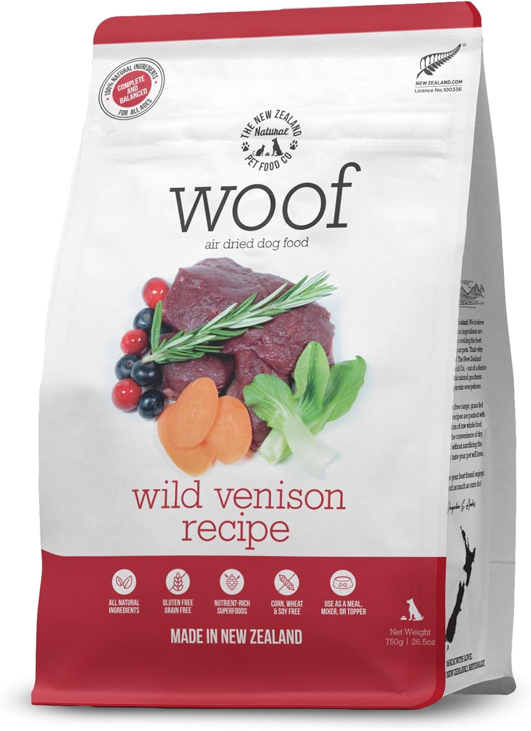 The New Zealand Natural Pet Food Woof Venison Air Dried Food 26.5oz