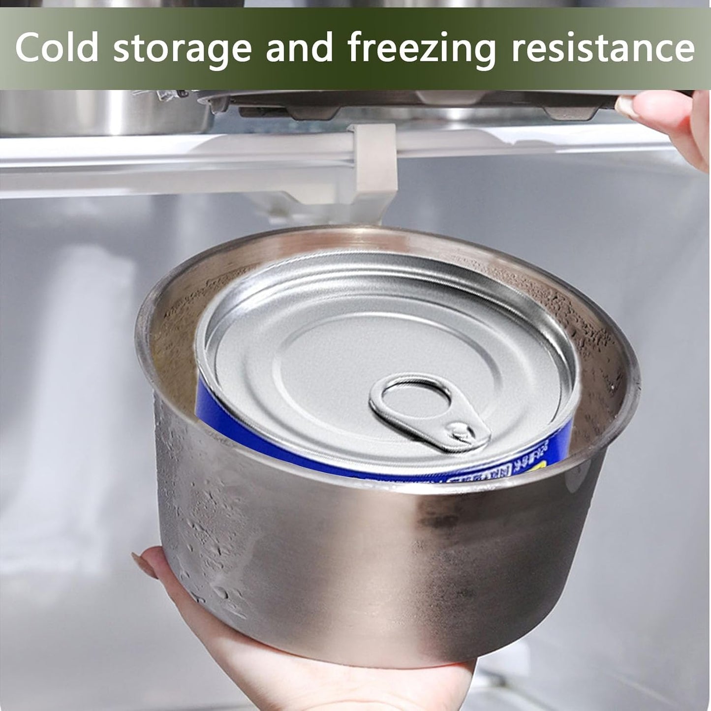 2Pack Cat Food Container, Reusable Can Cat Food Storage Container with Airtight Lid,Stainless Steel Pet Food Storage Containers,2 Cat Food Spoons for Dog Food Storing,Keep Canned Cats Food Fresh