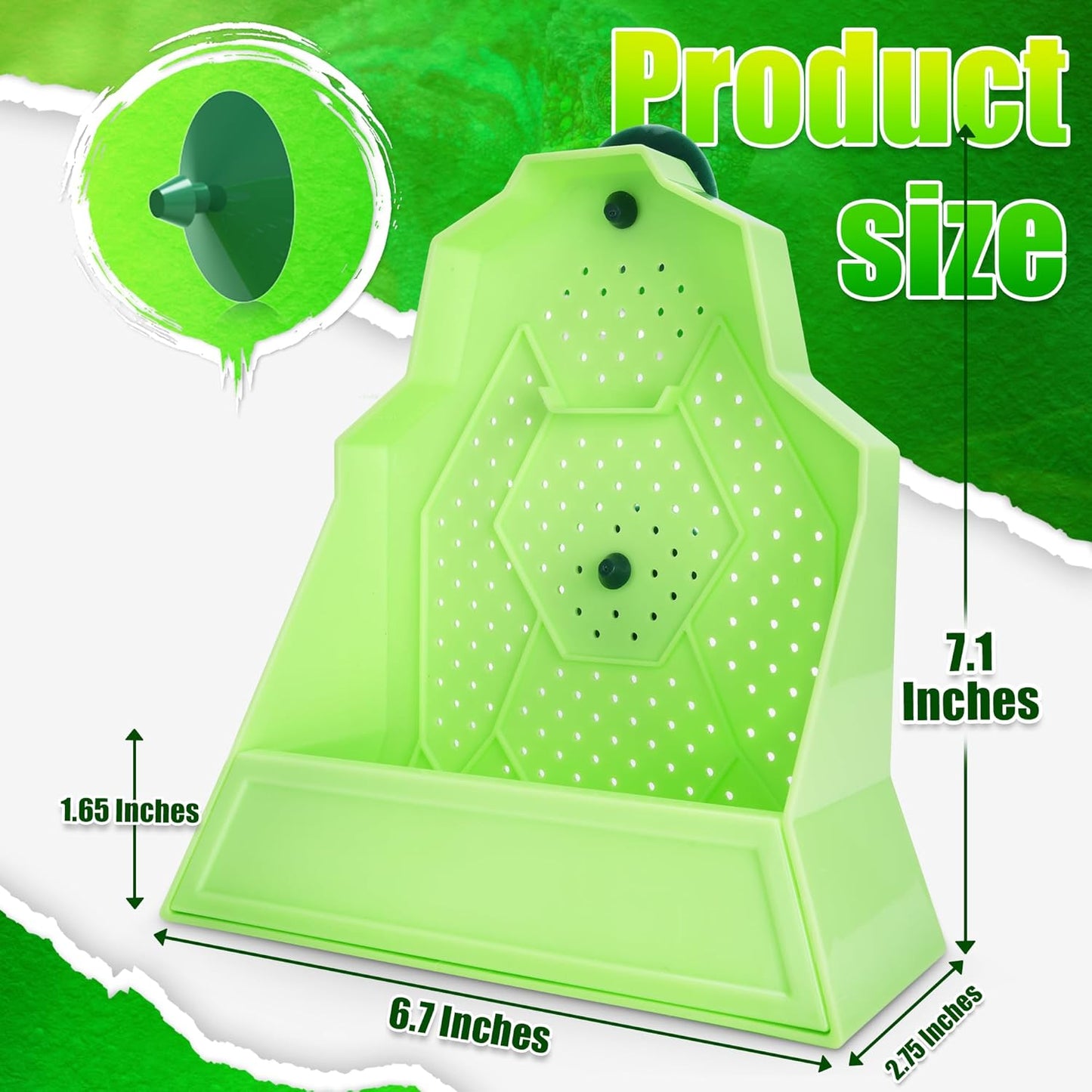 Reptile Anti-Escape Feeding Bowl, Wall-Mounted Feeder for Reptile, Stimulate Hunting Accessories for Terrarium, Vivarium and Paludarium, Suitable for Lizard, Gecko & Frog, Large