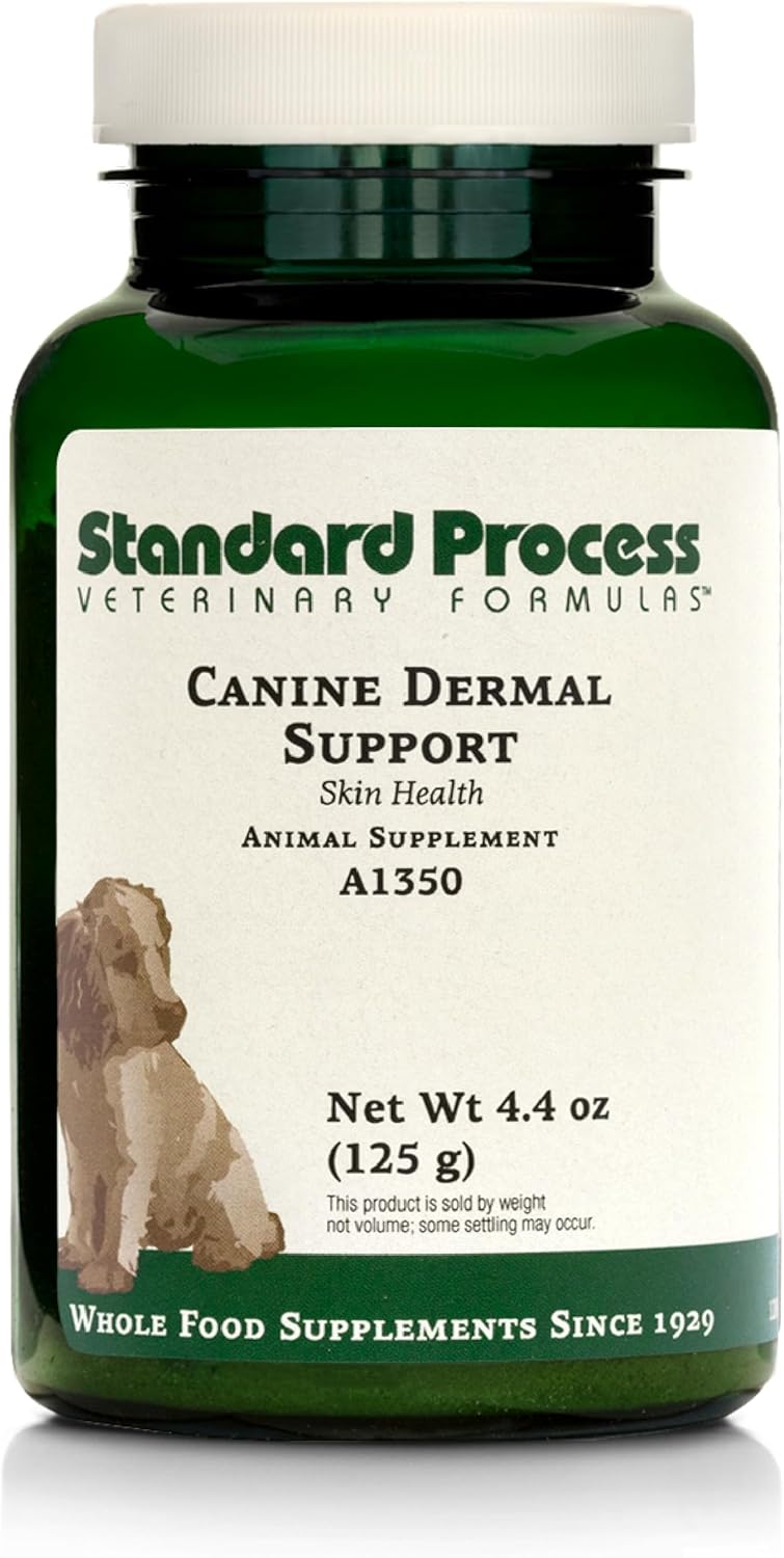 Standard Process Inc. Canine Dermal Support - Skin & Adrenal Gland Supplement - Comprehensive Skin Health Supplement for Dogs - Daily Immune & Liver Support Powder - 125 g