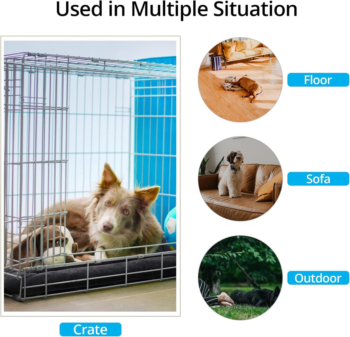 Dog Beds Crate Pad for Extra Large Dogs Ultra Soft Dog Crate Bed Washable & Anti-Slip Kennel Pad for Dogs Cozy Sleeping Mat,Dark Gray 48inch