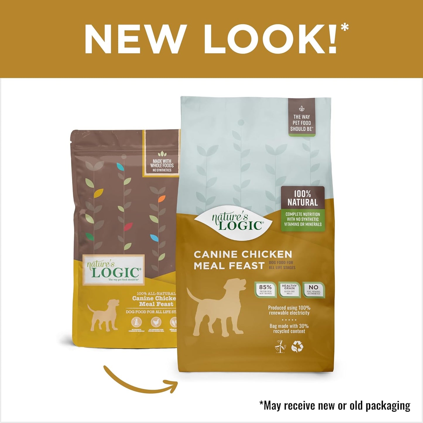 NATURE'S LOGIC Dry Dog Food - 100% Natural - No Synthetics - for All Ages, Sizes, Breeds - Free from Common Allergens, High Protein - Chicken Meal Feast, 25lbs