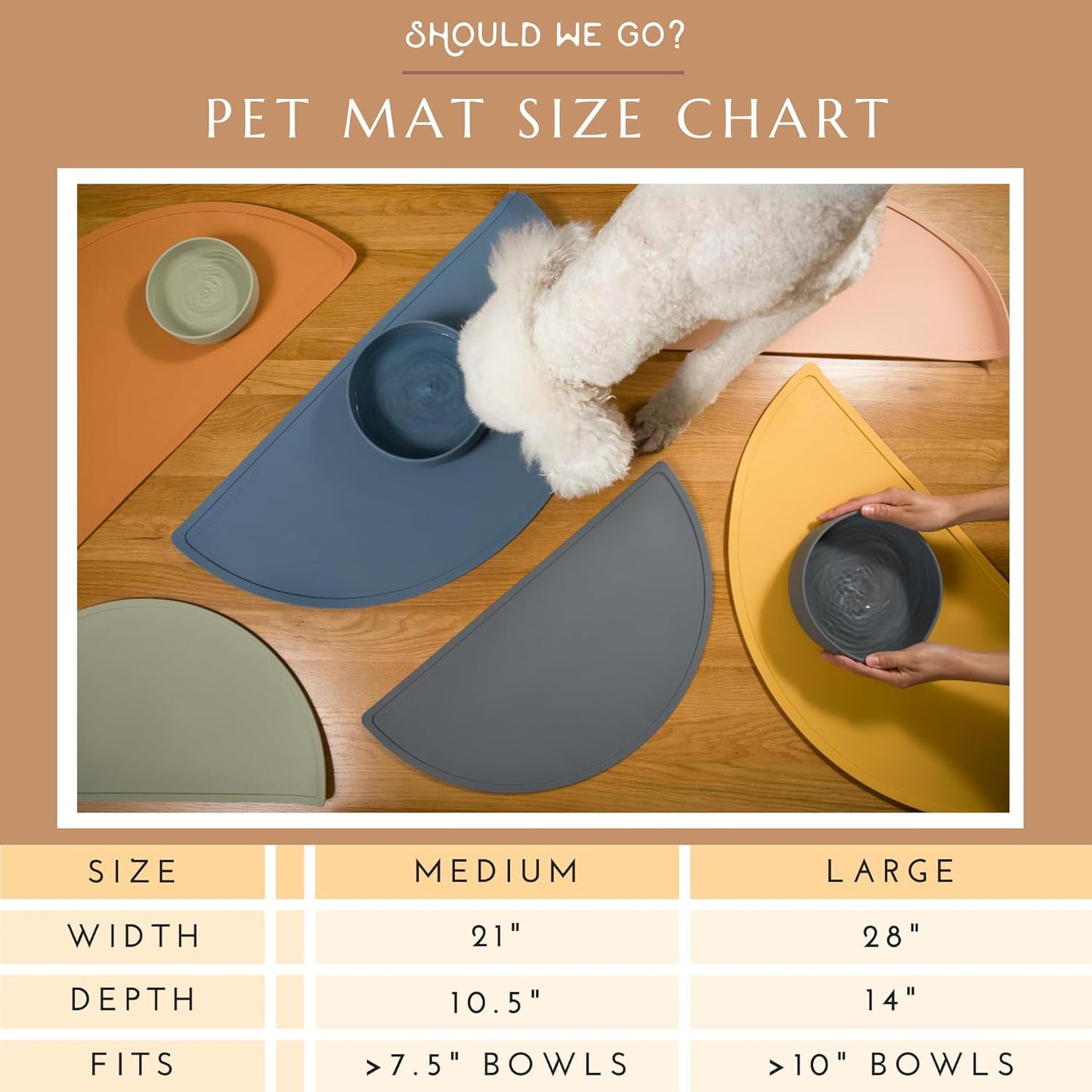 Waterproof Silicone Pet Food Mat - Non-Slip, Spill-Proof Feeding Mats for Floors, Raised Edge Design, Easy-to-Clean, Rubber Mat for Dog & Cat Bowls, 28" Across x 14" Deep, Large-Blush