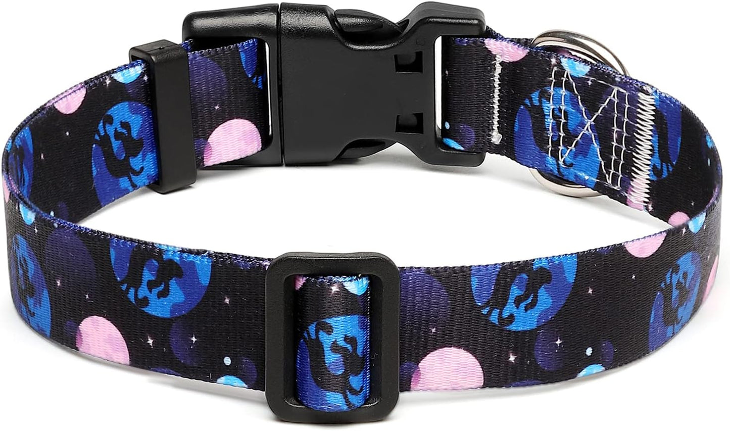 Mercano Adjustable Dog Collar - Special Design Patterns, Soft Nylon Comfortable Durable Pet Collar for Small Medium Large Dogs (L, Night Sky)