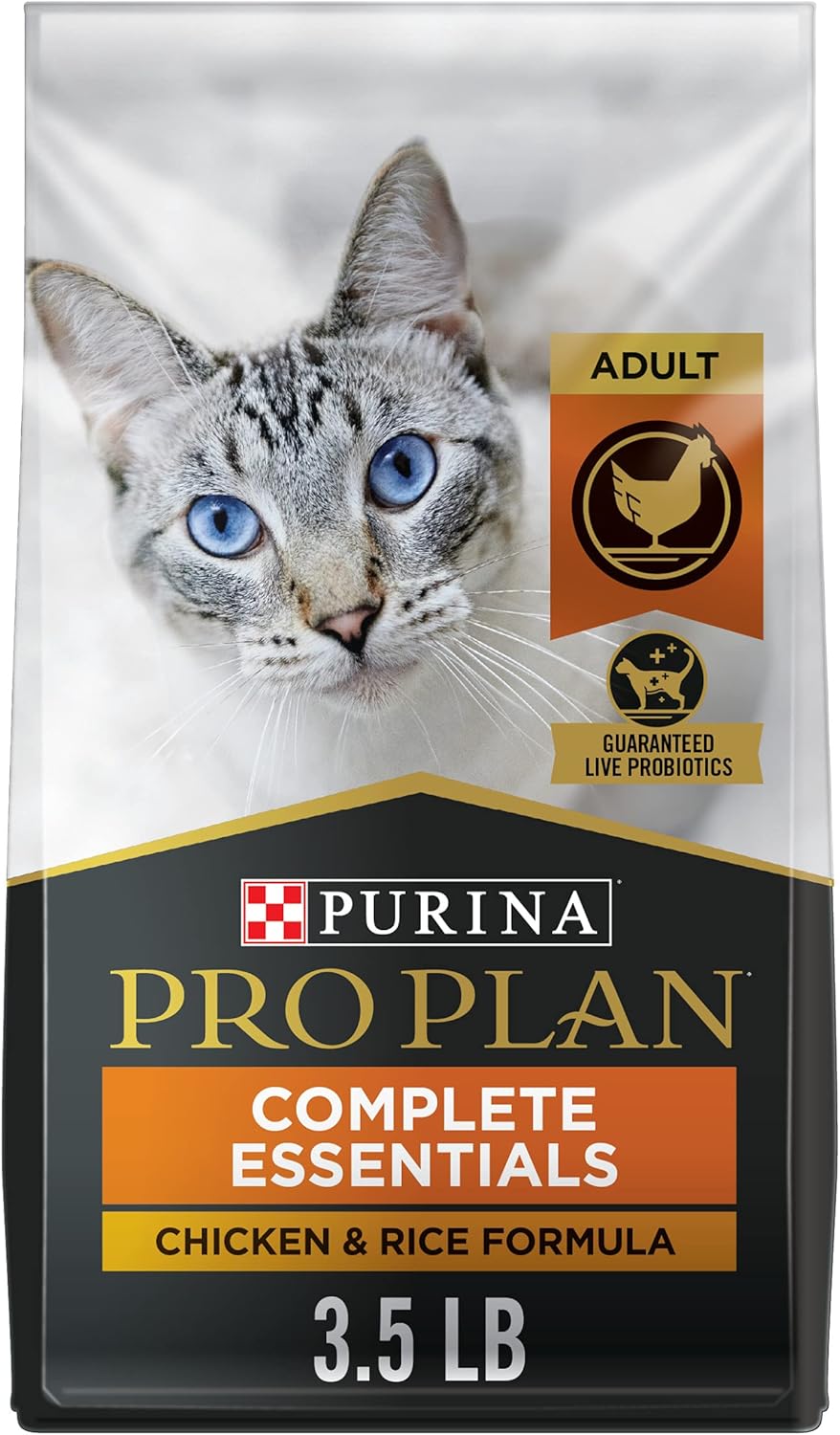 Purina Pro Plan High Protein Cat Food With Probiotics for Cats, Chicken and Rice Formula - 3.5 lb. Bag