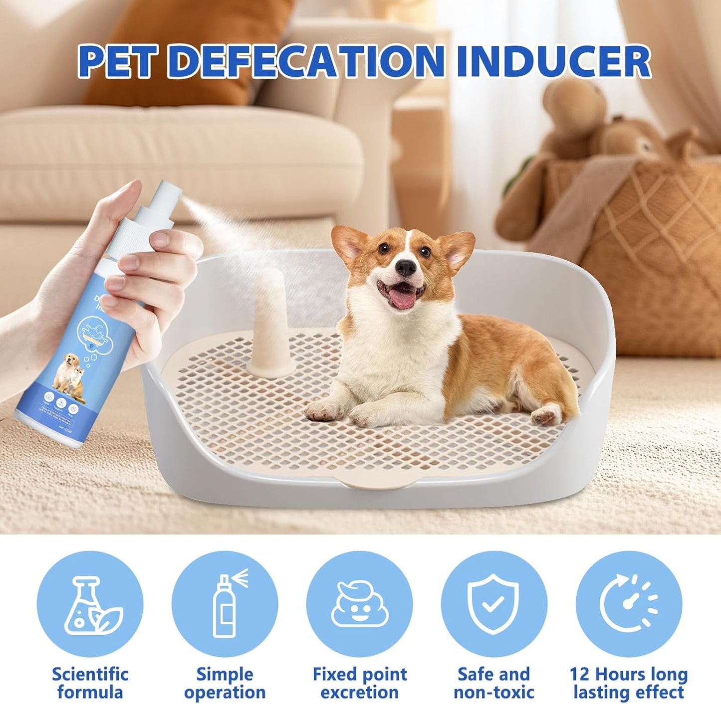 Potty Training Spray for Dogs,Puppy Potty Training Spray,Correct The Dog's Bad Defecation Behavior and Help You Train Your Dog to Go to The Toilet in The Right Place-100M