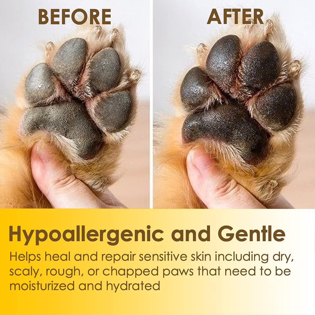 [8 OZ] Natureland Organic Paw Wax for Dogs and Cats, Natural Outdoor Protection to Heal, Repair, and Protect Dry, Chapped, or Rough Pads, Helps Protects Paws on Snow, Sand, or Dirt (8 OZ)