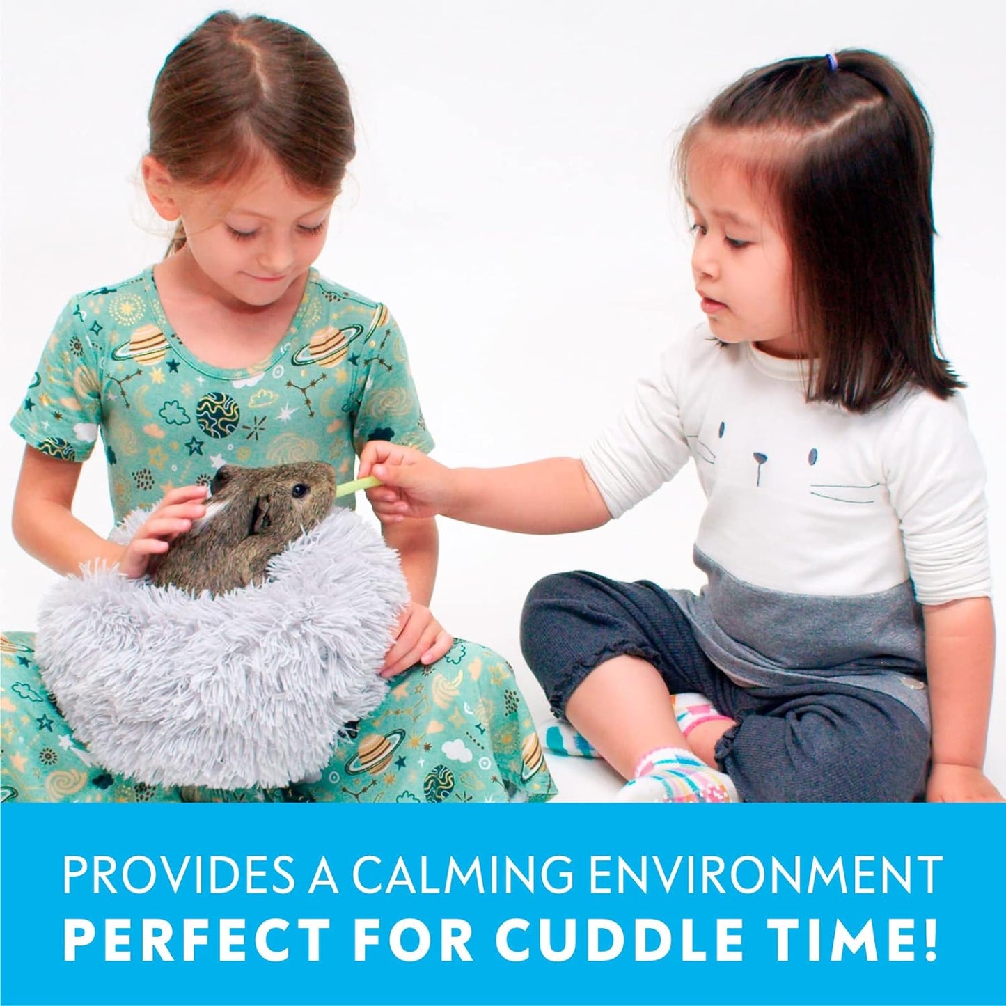 Paw Inspired Furr-O Burrowing Pet Bed with Zip-On Spandex and Fleece Bottoms for Guinea Pigs and Other Small Animals, Cozy Carrier, Hideout Enrichment Toy, Cage Accessories (Beige)