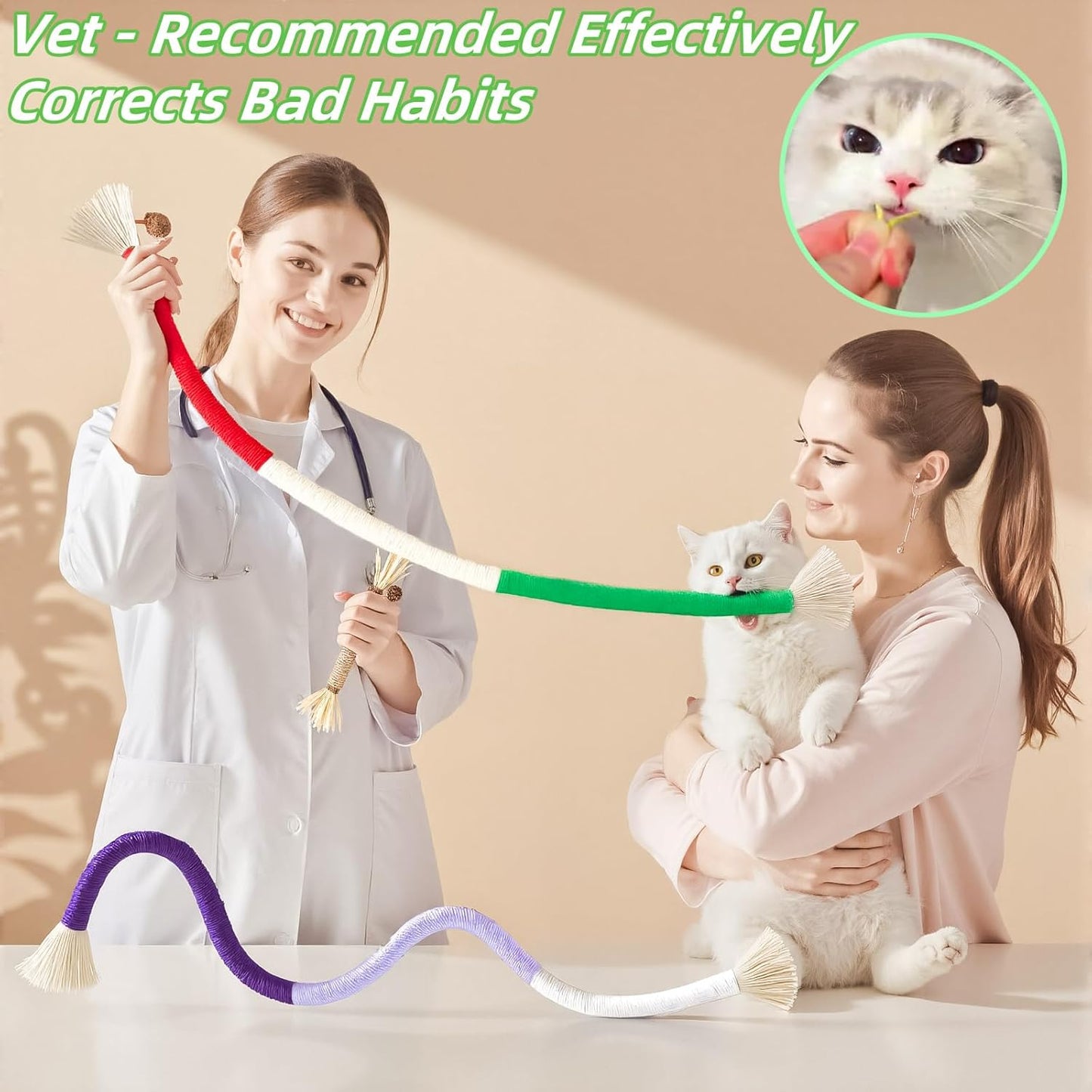 Cat Toys, 3PCS Catnip Toy for Indoor Kitten Treat Cats Chew Stick for Dental Cleaning Teeth Kitten Silvervine Rope Kitty Feather Snack for for Kick Molar Scratch Self Play Interactive Boredom