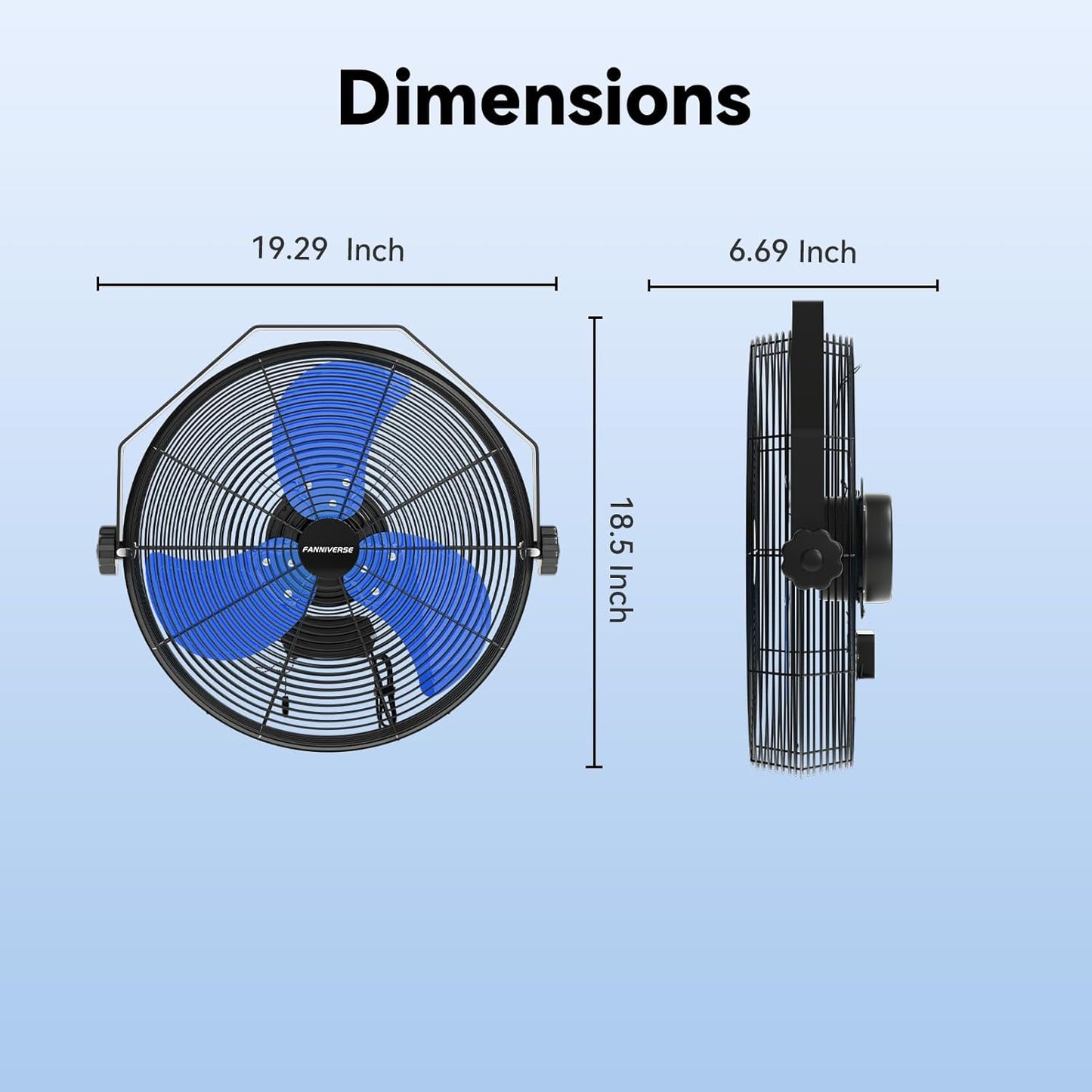 14 Inch Wall Fan Pro Series - Waterproof Motor High Velocity Wall Mount Fans for Commercial, Residential, Warehouse, Covered Patio, Shop, Garage, Barn 3 Speed 3000 CFM UL Safety Listed