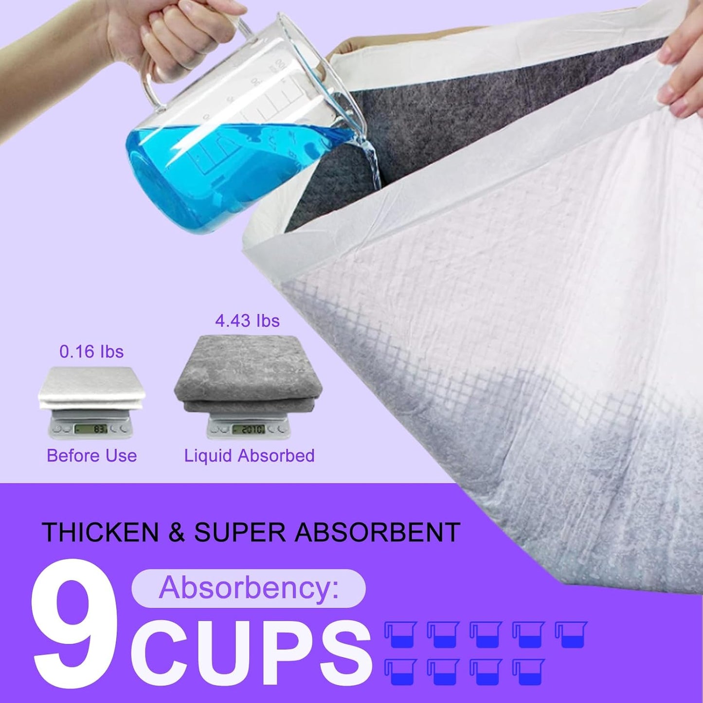 Boscute Lavender Scented Thicken 6 Layers Heavy Absorbent 30"x36" Pet Training Dog Pee Pads, Extra Large Polymer Leak-Proof Quick Dry Puppy Pee Pads, Disposable Pee Pads for Dogs Cats Rabbit 45Counts