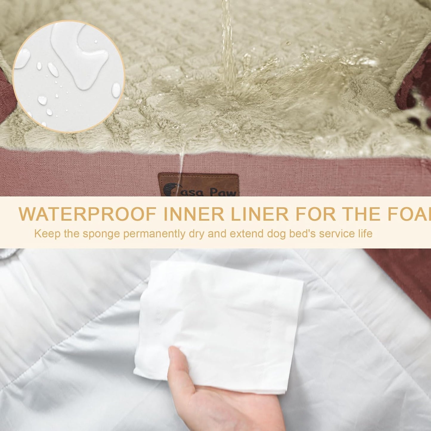 Orthopedic XL Dog Bed for Extra Large Dogs, Waterproof Memory Foam Dog Beds with Sides, Non-Slip Bottom and Egg-Crate Foam Big Dogs Couch Beds with Removable Washable Cover(X-Large,Pink)