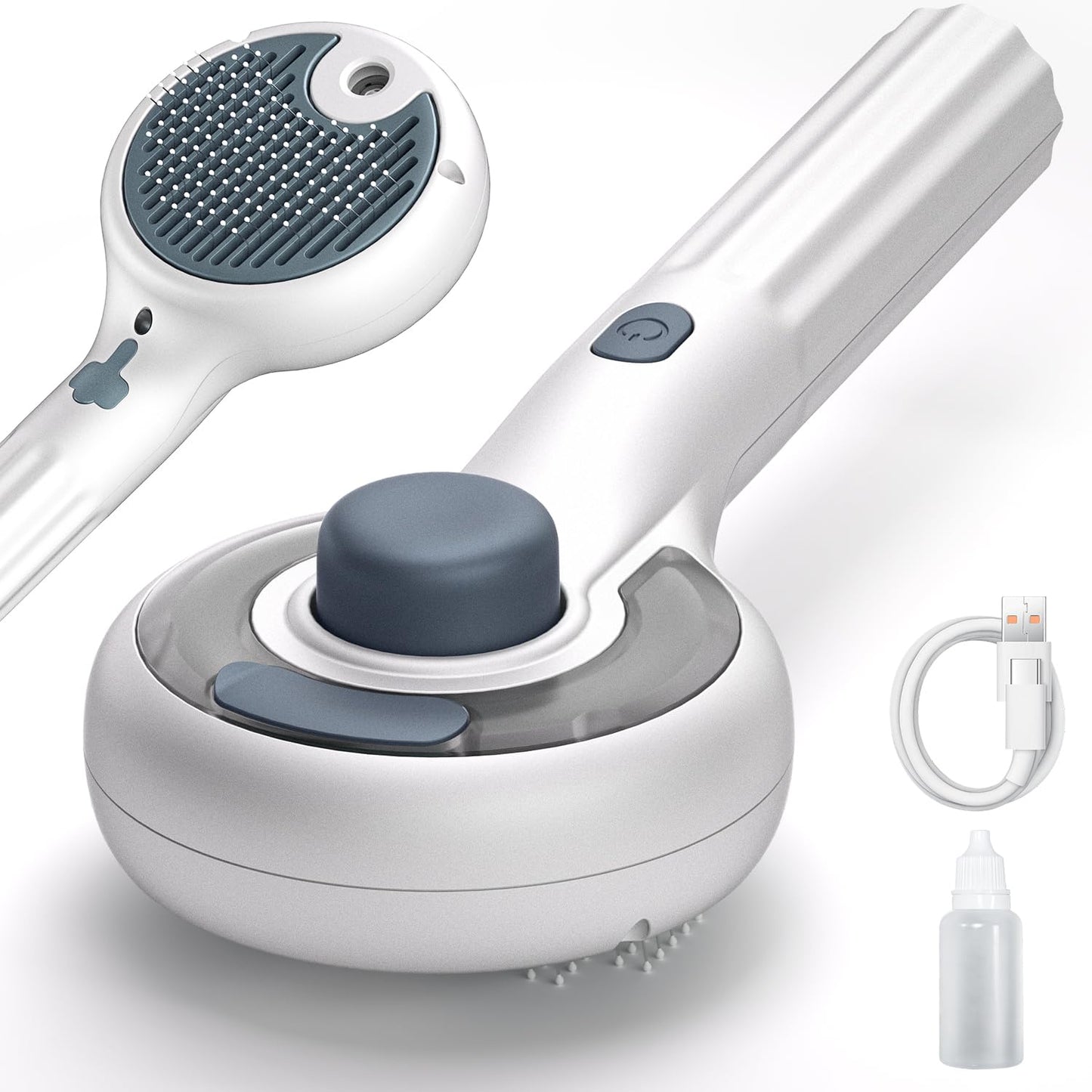 Cat Steam Brush, 3-in-1 Self-Cleaning Pet Grooming Tool with Water Spray, Shedding & Massage Comb for Long & Short Hair Cats and Dogs