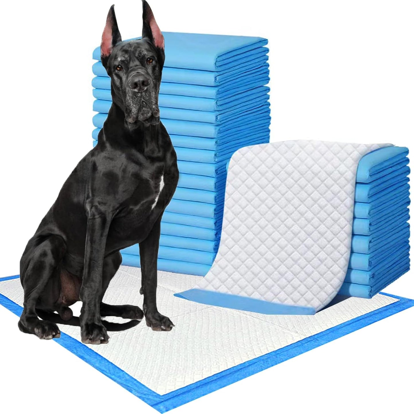 NEZO Dog and Puppy Premium Training Pads, XX-Large 34 x 46 inch - 30 Count Pee Pads with 6 Layer Leak-Proof and Super Absorbent