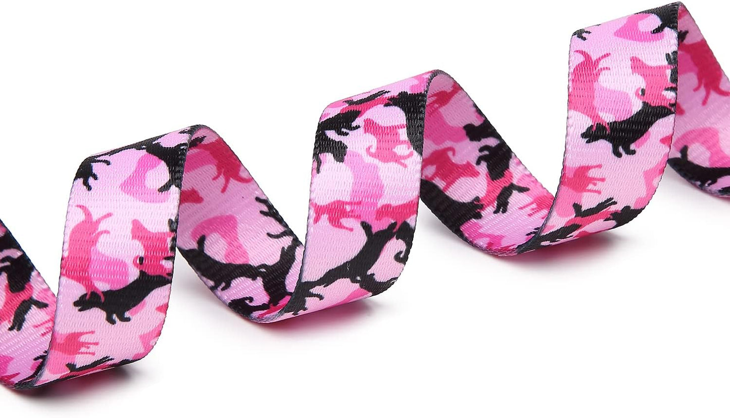 Mercano Adjustable Dog Collar - Special Design Patterns, Soft Nylon Comfortable Durable Pet Collar for Small Medium Large Dogs (S, Dog Camouflage Pink)