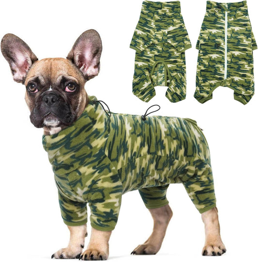 ROZKITCH Warm Dog Clothes, Pet Windproof Warm Cold Weather Jacket Vest with Luminous Zipper, Jumpsuit Apparel Outfit Clothes for Small Medium Large Dog Camo XL