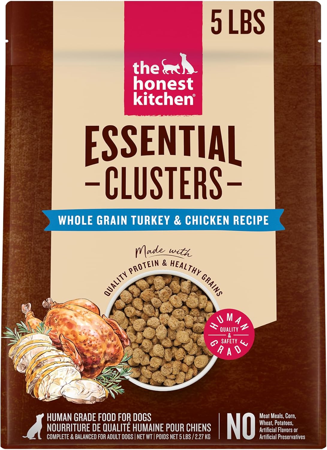 The Honest Kitchen Essential Clusters Dog Whole Grain Turkey & Chicken 5 lb Bag