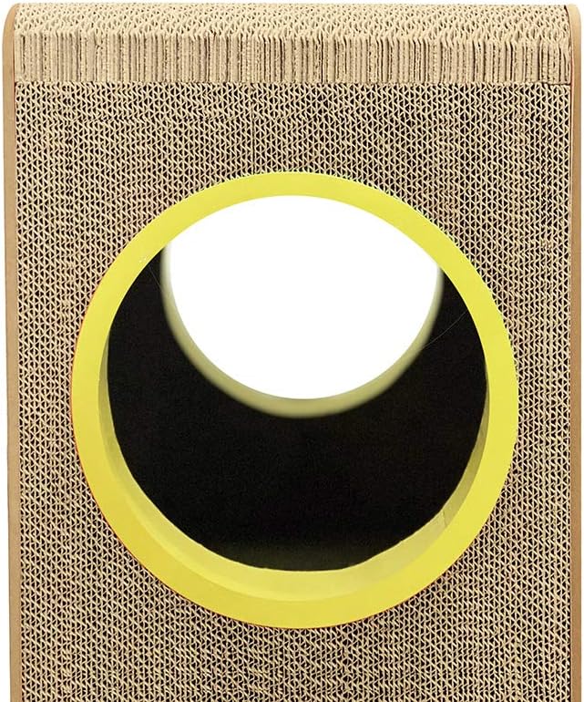 Cat Scratcher Cardboard, Girl with a Pearl Earring Shape Adaptation Spoof Version Cat Scratching House Bed Furniture Protector, Pink