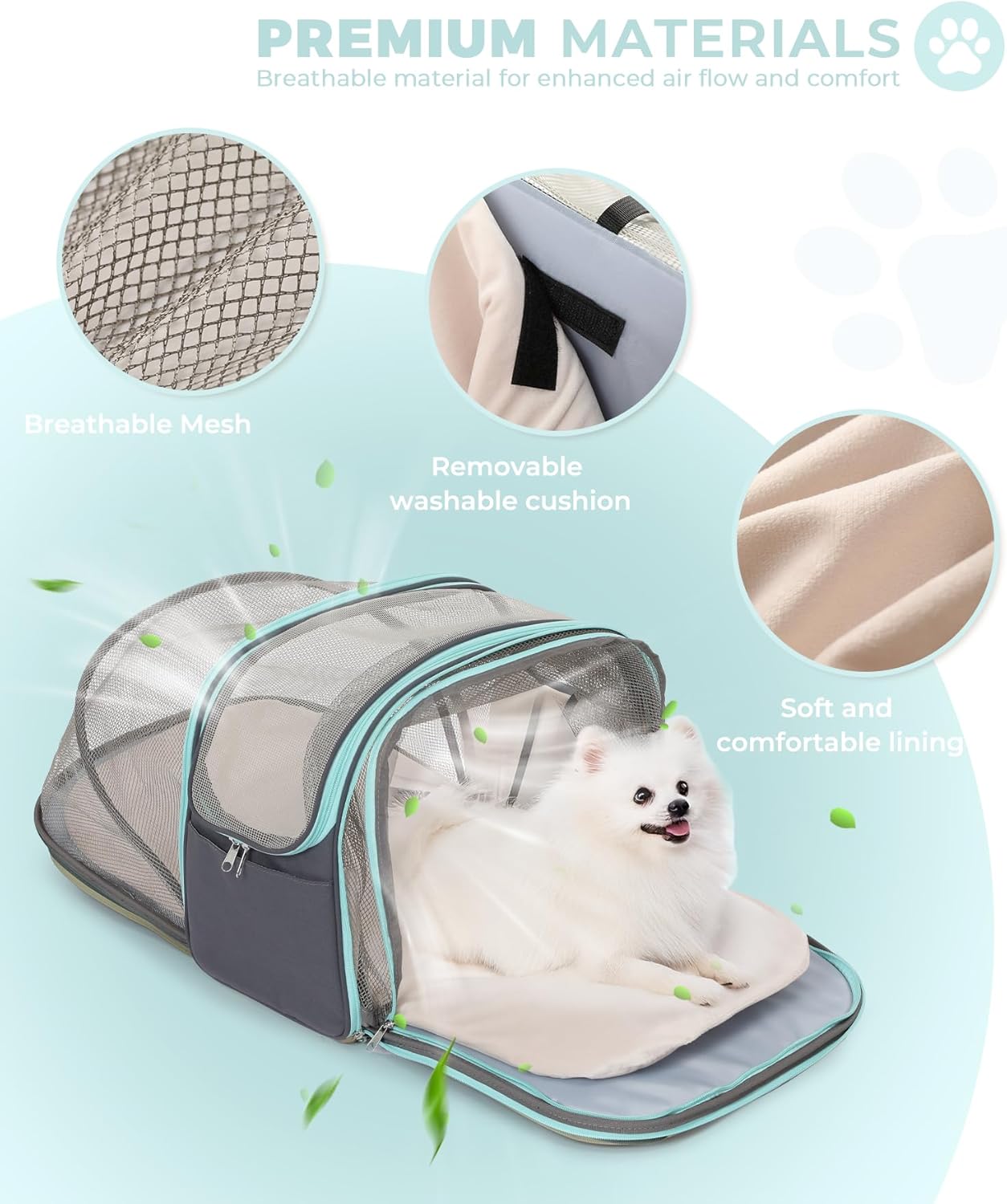 Expandable Pet Carrier Backpack, Cat Carrier Backpacks with Breathable Mesh for Cats Small Dogs Puppies Up to 25 Lbs Airline Approved Waterproof Travel Carrier with Safety Buckle for Hiking & Flights