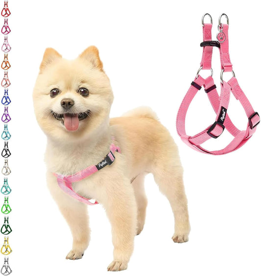 PUPTECK No Pull Dog Harness Soft Adjustable Basic Nylon Step in Puppy Vest Outdoor Walking with ID Tag X-Small