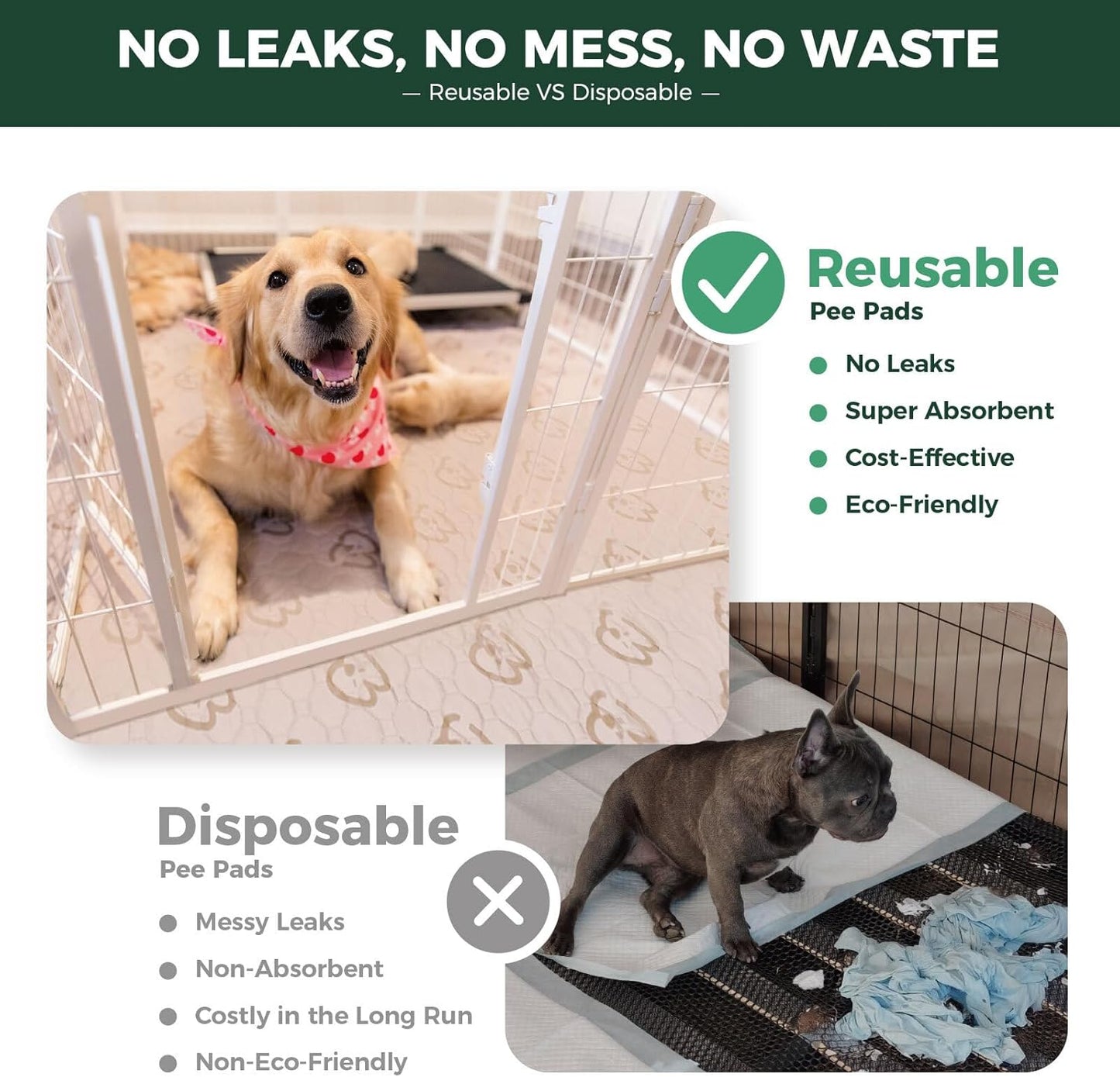 FXW Washable Pee Pads for Dogs, Puppy Pads with Super Absorbent, Specifically Designed for Whelping Box, 47" Round, Khaki, 1 Pack