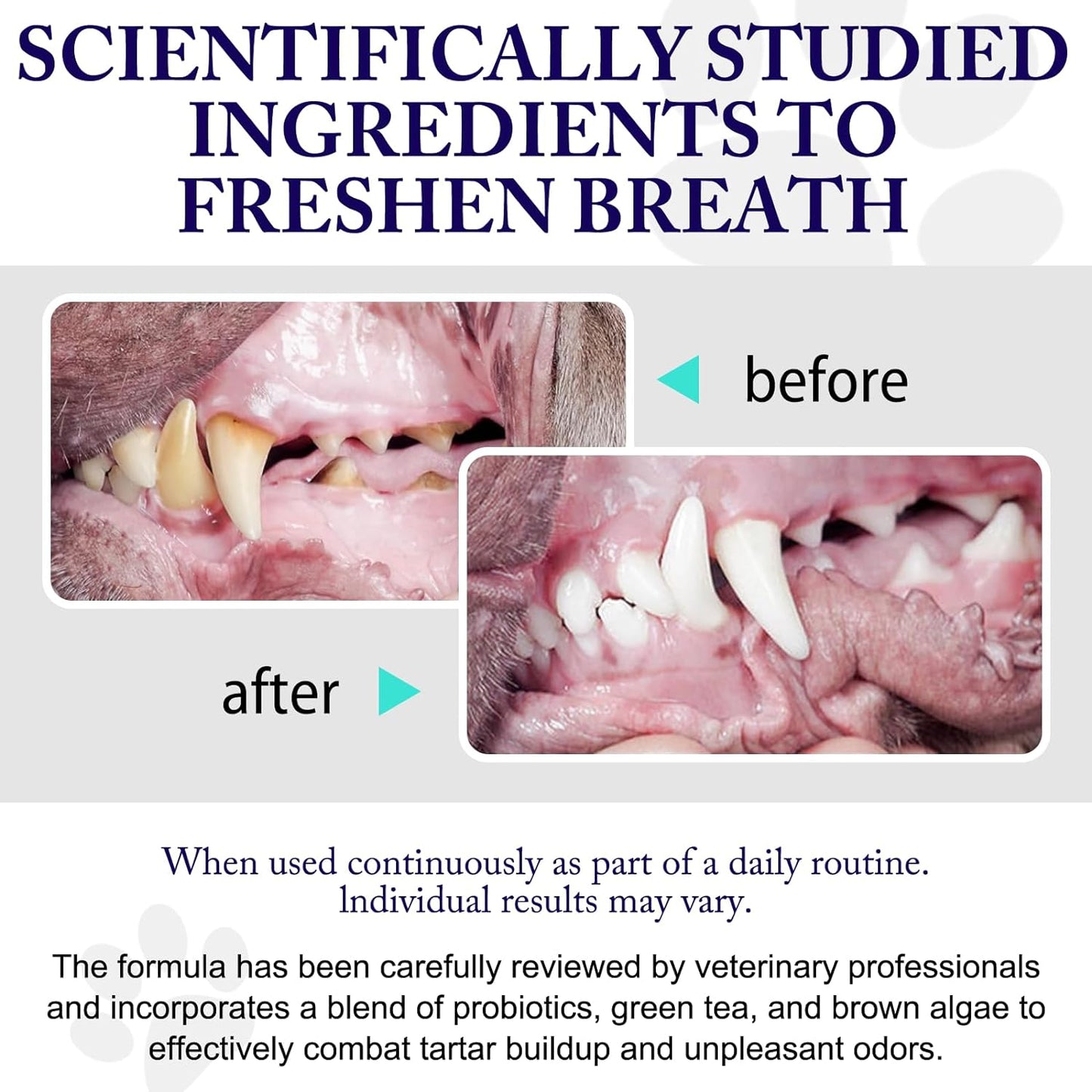 Dog Teeth Cleaning Powder - Dog Dental Powder - Targets Tartar & Reduces Plaque & Bad Breath - Teeth Cleaning Made Easy Eliminate - Formulated for Small, Medium, Large Dogs (2PCS)