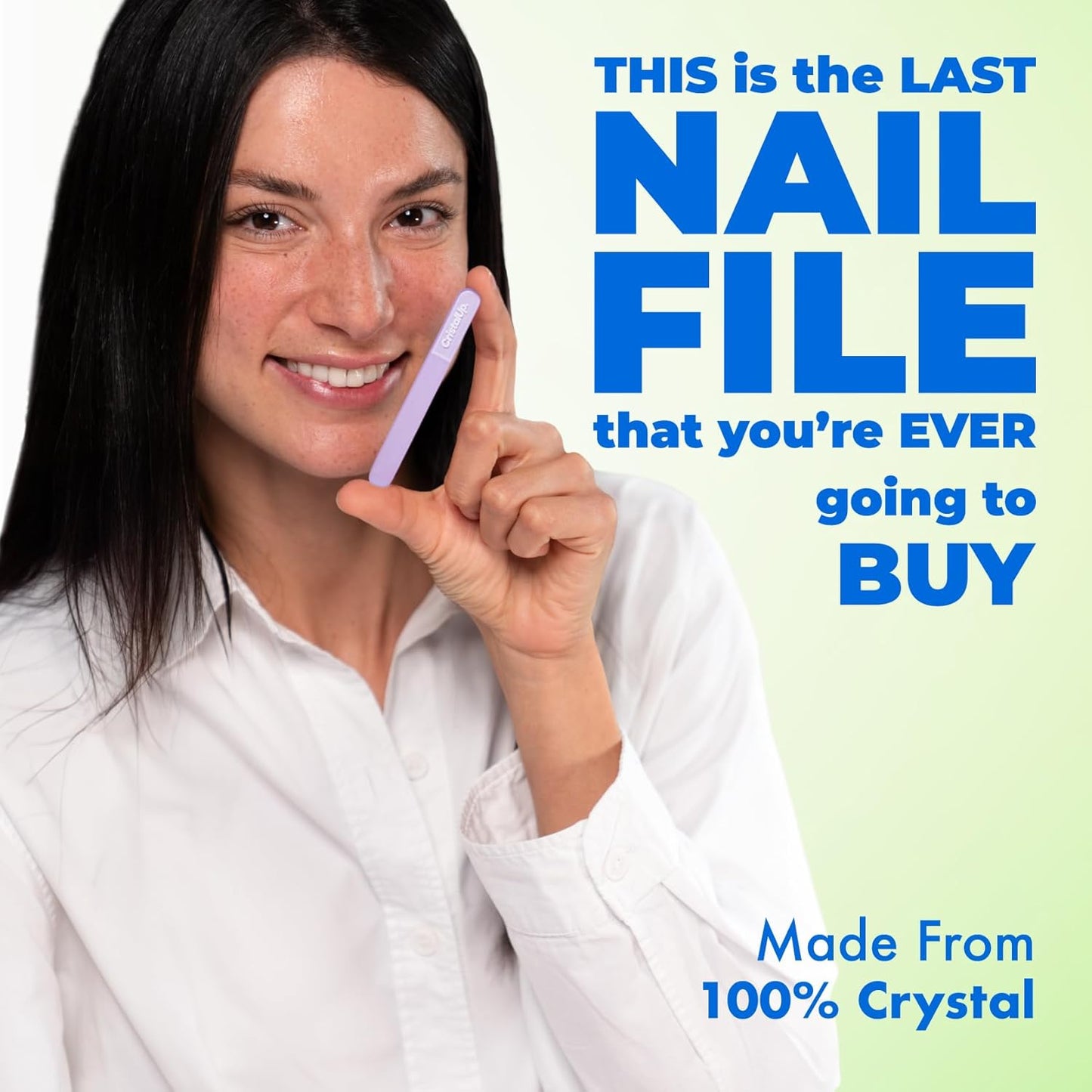 Crystal Nail File 3 in, Glass File Ideal for Purse, Durable, Safe and Gentle on Nails, Perfect for Travel Home, Office and On the Go, Portable Design