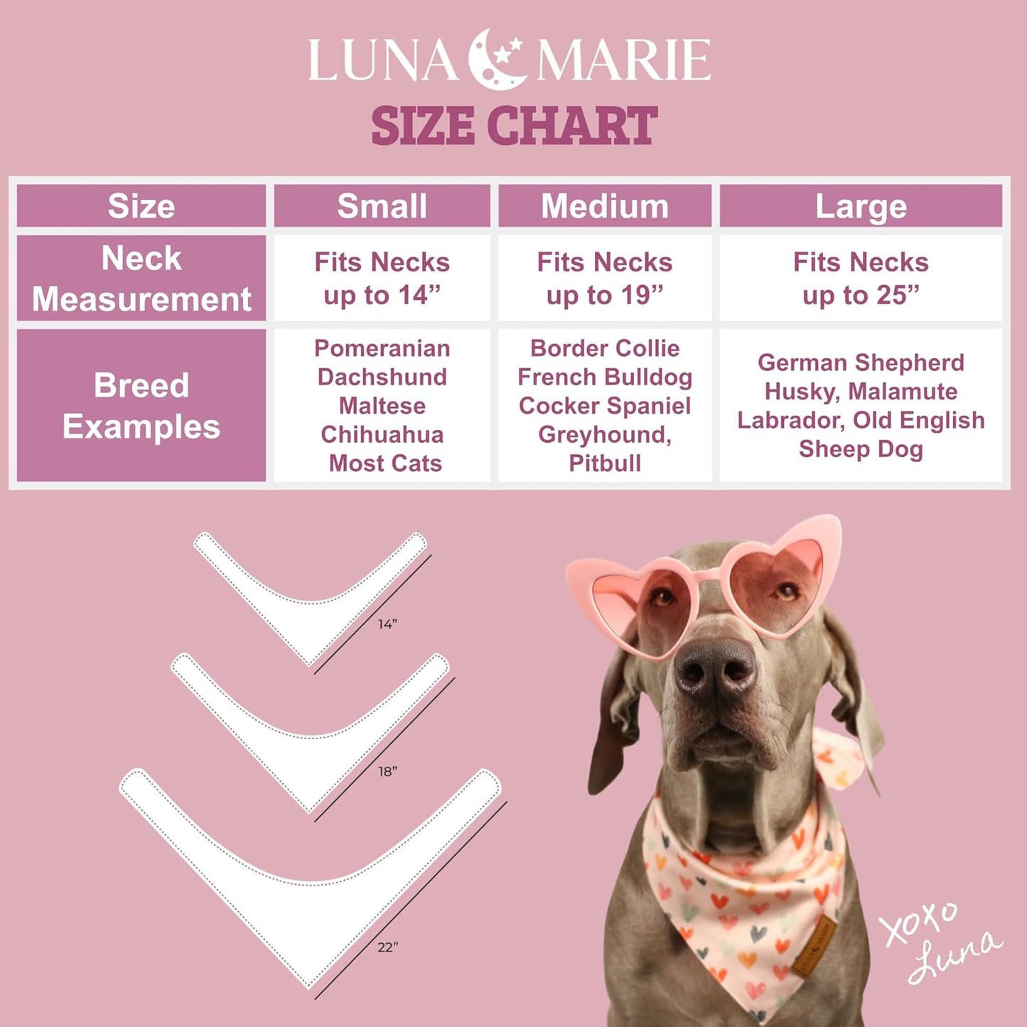 LunaMarie - Luxury Pet Birthday Bandanas -Premium & Silky Poly Fabric | 100% Handmade | Custom Shape Dual Layered (Xena, Small)
