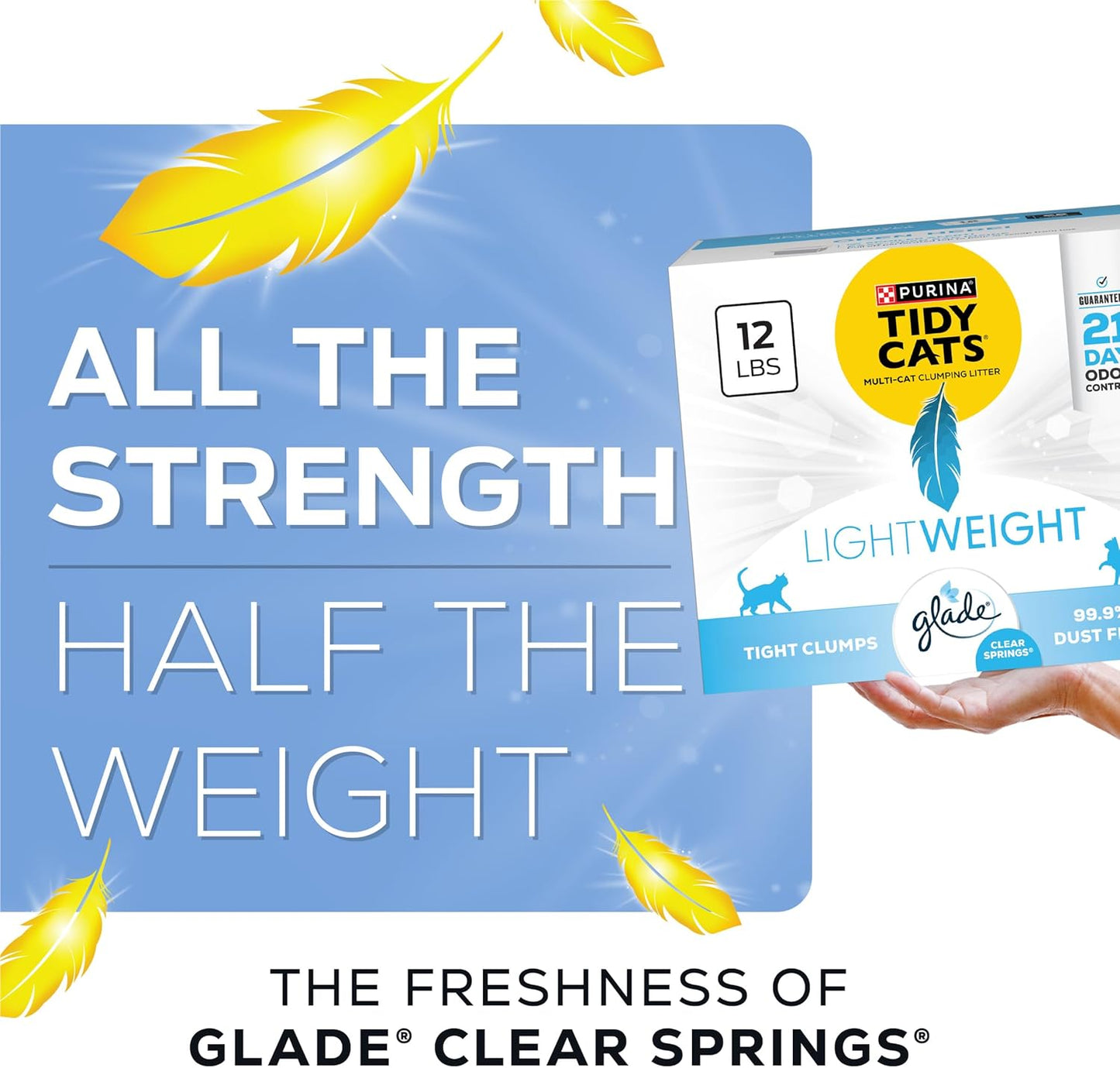 Purina Tidy Cats Lightweight with Glade Clear Springs Multi-Cat, Clumping, Low Dust, Scented Cat Litter - 12 lb. Box