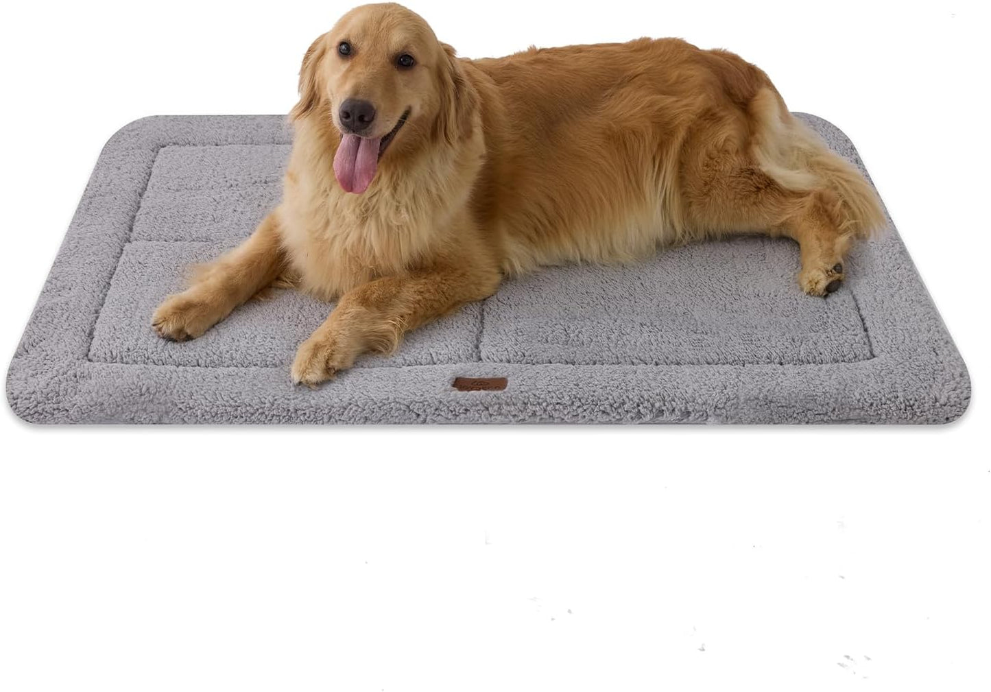 Joydeco Low Profile Dog Crate Mat Reversible Bed Pad, Washable Dog Pad Mat with Ultra Soft Fleece, Compact Design Kennel Beds Mats for Extra Large Medium Small Pets, 44" x 32" Gray