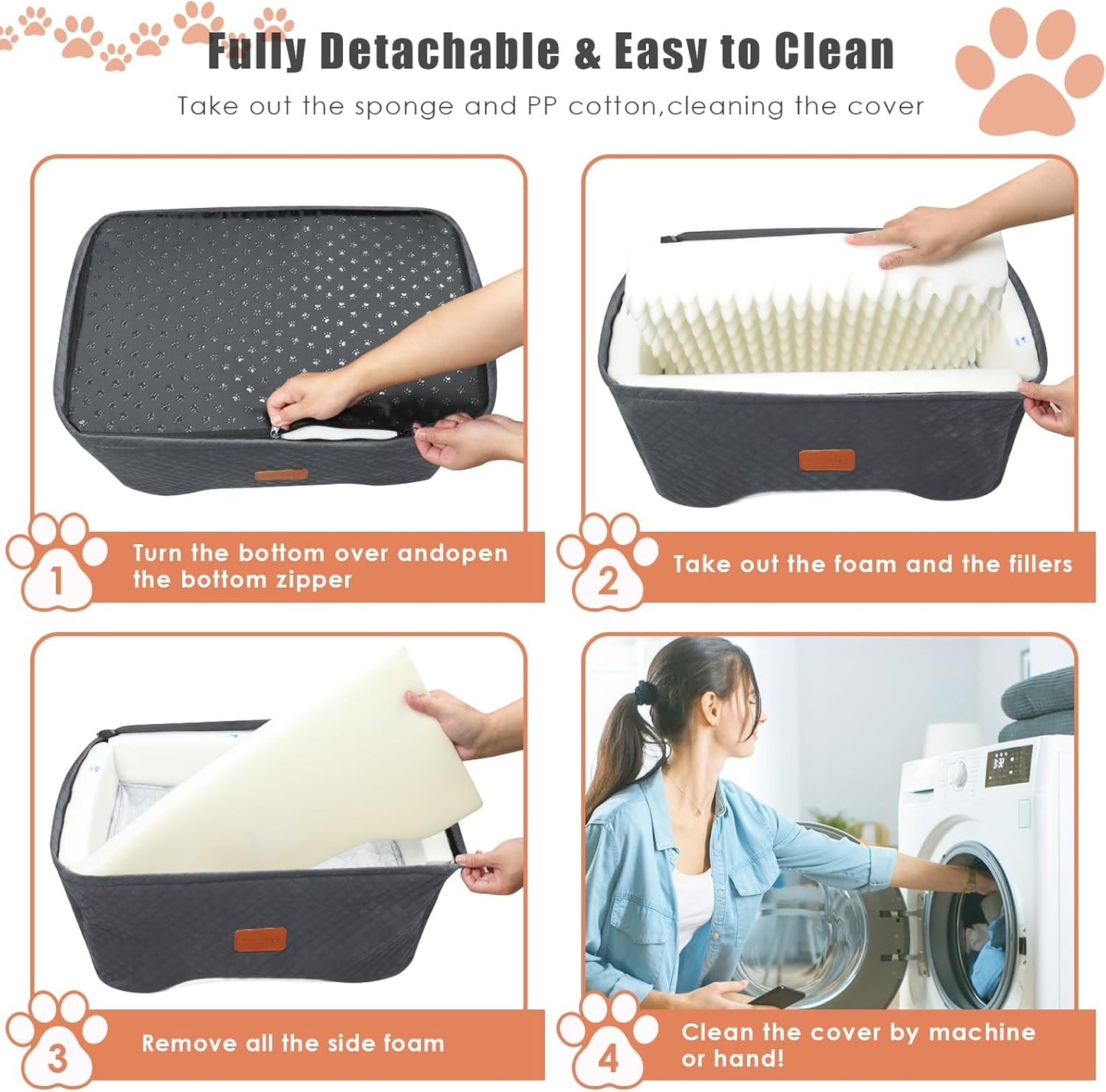 Memory Foam Booster Dog Car Seat for Medium Dogs Under 45 LBS, Elevated Pet Car Seat with Detachable Washable Cover, Anti-Slip Sturdy Dog Booster Seat with Seat Belt for Back Seat Travel