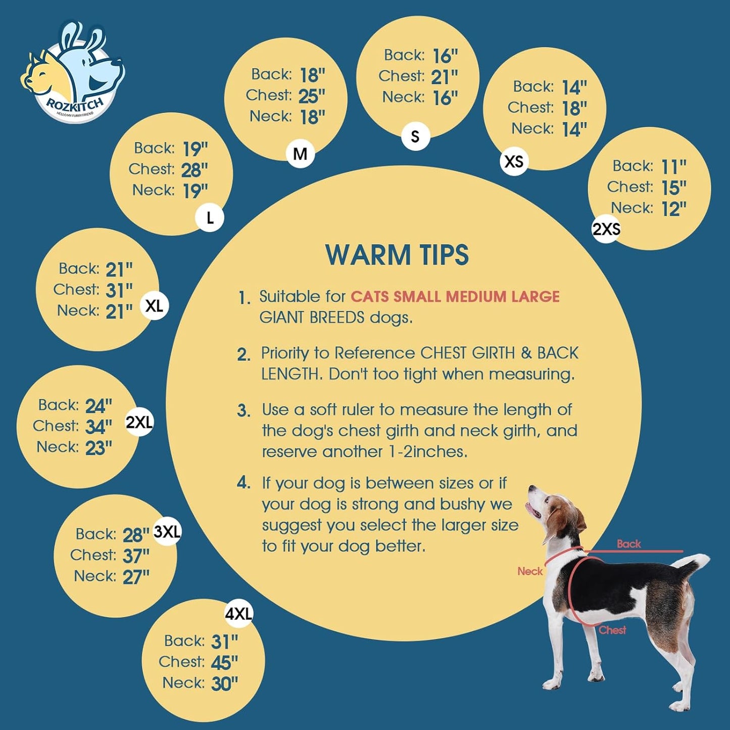 ROZKITCH Doberman Sweater, Pet Windproof Warm Cold Weather Jacket Vest Cozy Jumpsuit Apparel Outfit Clothes for Small Dog Walking Hiking Sleep Grey2XS