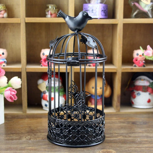 Vintage Decorative Bird Cage，Metal Black Bird Cage Decor for Candelabros para Centros De Mesa & Lanterns Decorative Indoor Suitable Wedding Party, Dining Table，Fireplace Metal Lantern&Bird Cage Decor