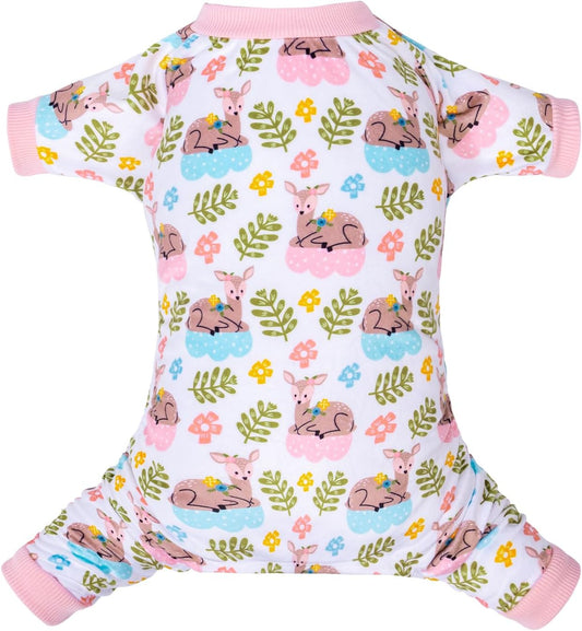 CuteBone Small Dogs Outfit Soft Puppy Onesies Pjs Dog Pajamas Pet Coat Cat Apparel Comfy Doggie Jumpsuit Bodysuit for All Seasons P286L