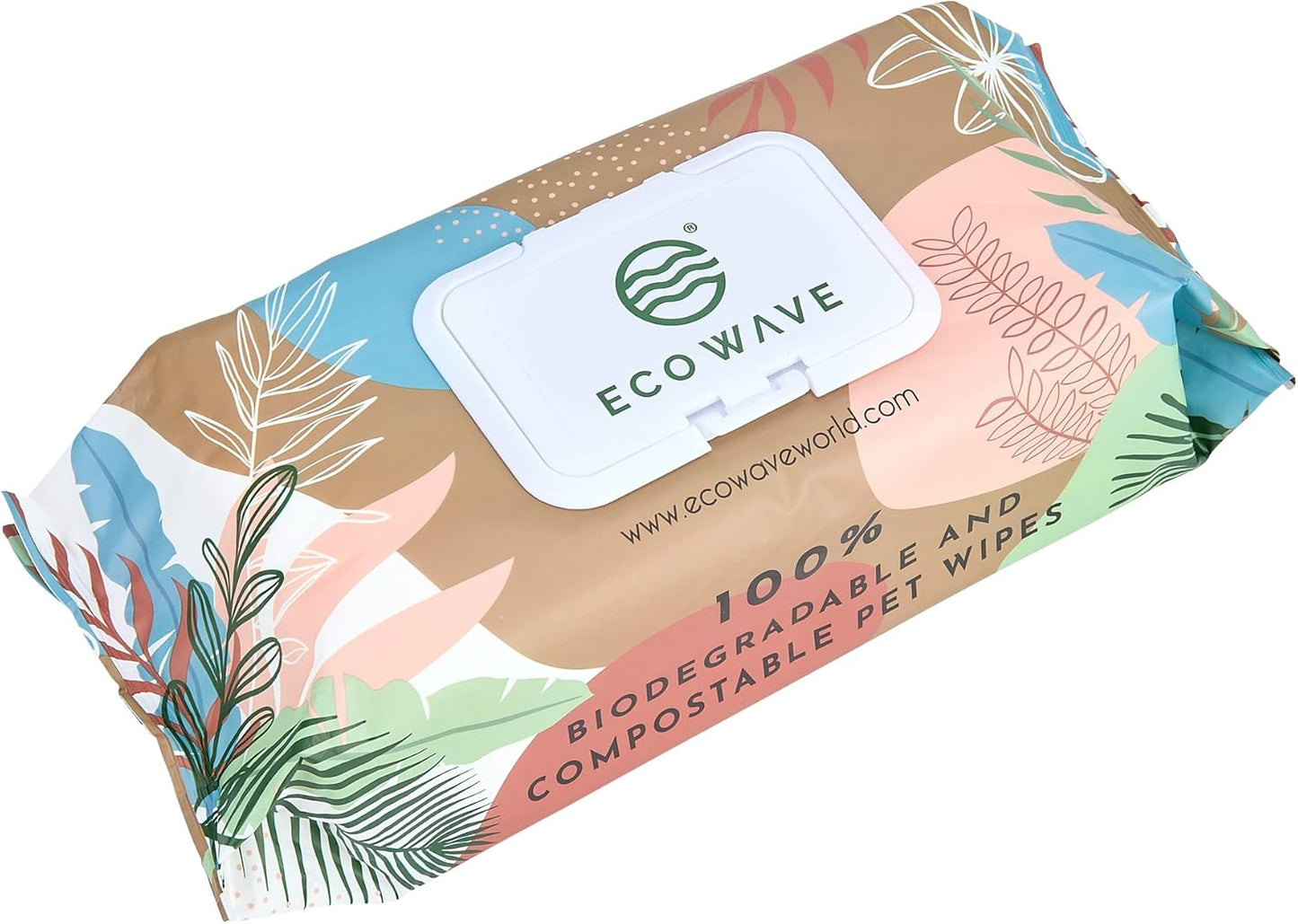 Eco Wave Hypoallergenic Plant-Based Pet Wipes, Dog and Cat Grooming Wipes for Face, Ears, Body, Butt, and Paws, Fragrance Free, Compostable, 400 Count
