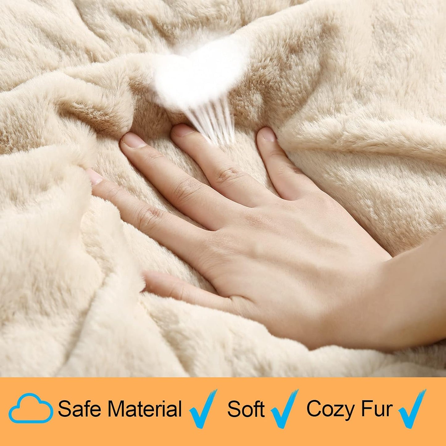 Dog Beds Crate Pad for Small Dogs Ultra Soft Dog Crate Bed Washable & Anti-Slip Kennel Pad for Dogs Cozy Sleeping Mat,Cream 24inch