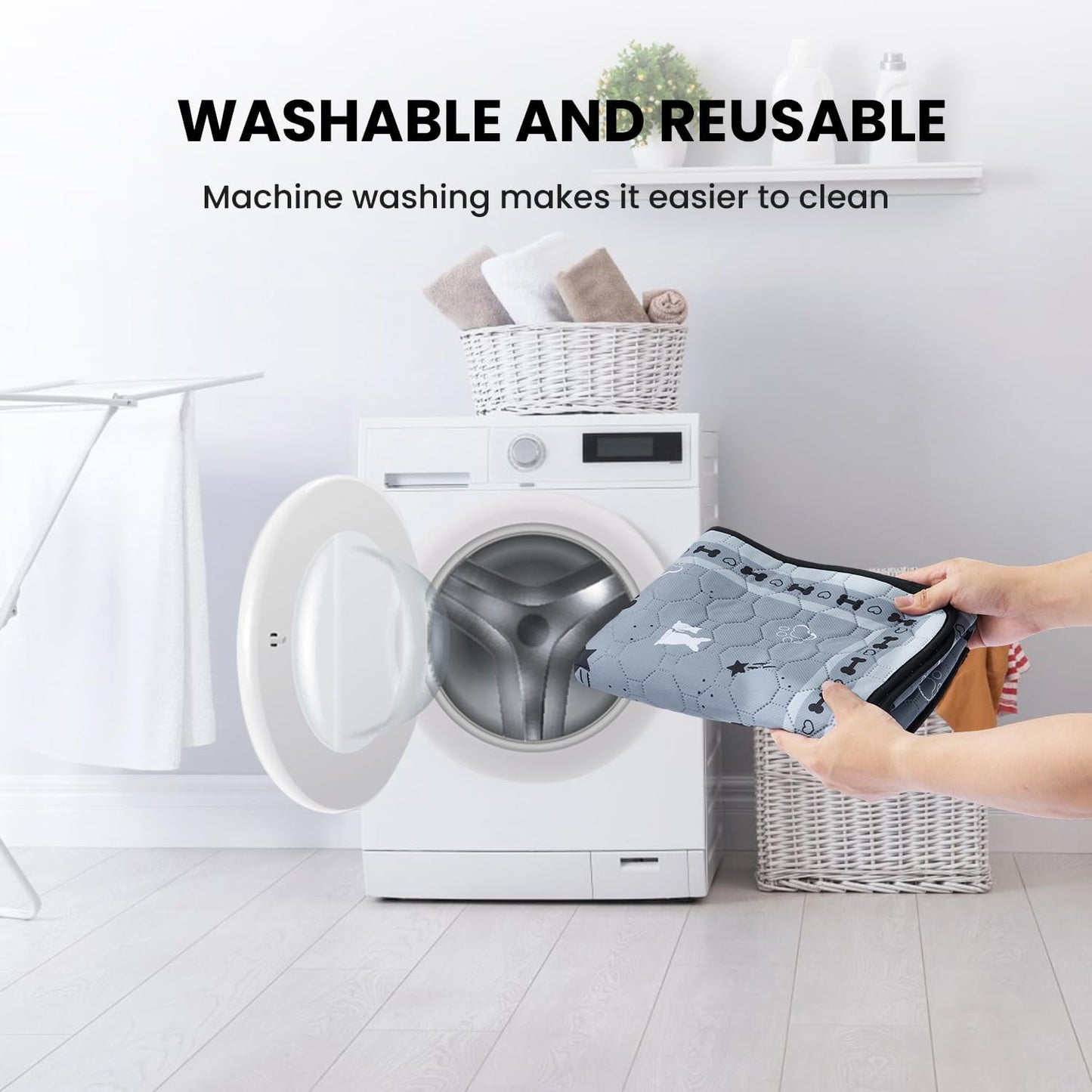 Gardner Pet Washable Dog Pee Pads, 72'' x 72'' Non Slip Dog Mats with Great Urine Absorption, Reusable Puppy Pee Pads for Potty Training , 1 Pack