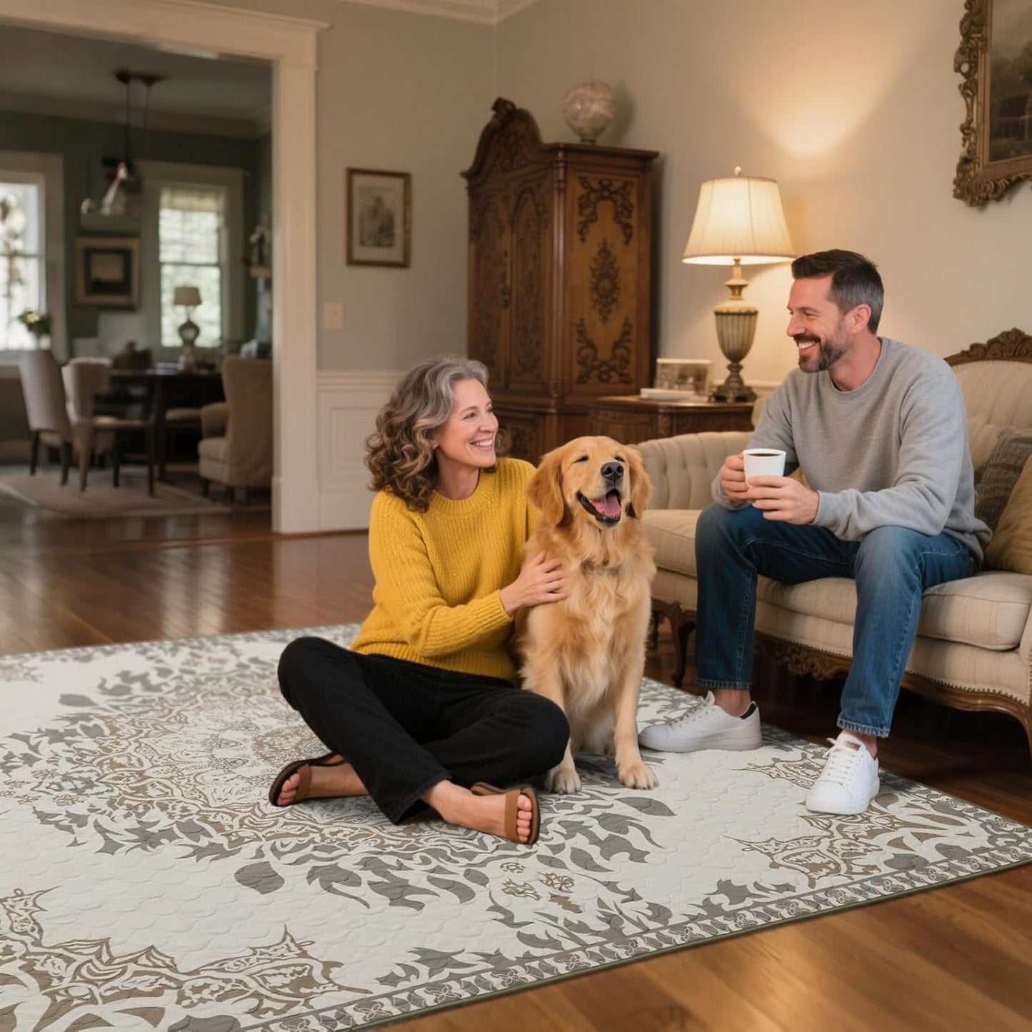 FXW Washable Pee Pads for Dogs, Puppy Pads with Super Absorbent, Specifically Designed for FXW Rollick/Homeplus 32 inch 6 Panels Dog Pen, 72" × 43" Rectangle, Boho, 1 Pack