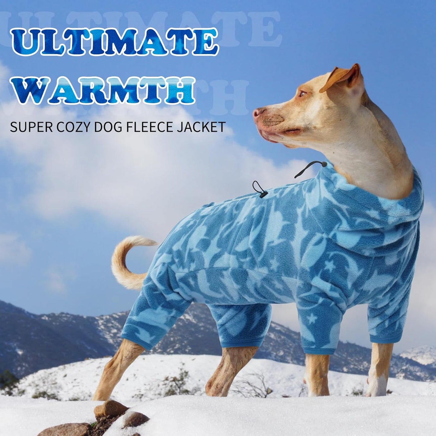 ROZKITCH Dog Shark Outfit, Pet Windproof Warm Cold Weather Jacket Vest with Luminous Zipper, Jumpsuit Apparel Outfit Clothes for Small Medium Large Dog Shark L