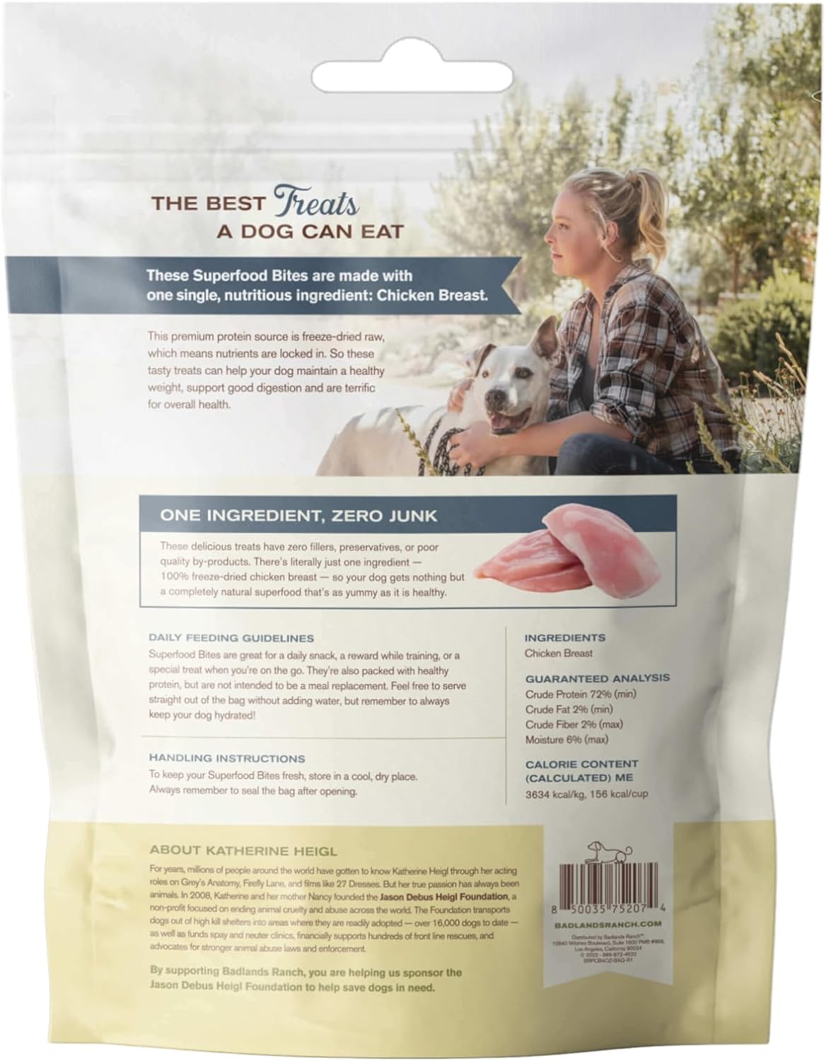 BADLANDS RANCH - Superfood Bite, Freeze-Dried Raw Dog Treats - Protein Rich, Train & Reward, Traceable Single Ingredient by Katherine Heigl (Chicken Breast)