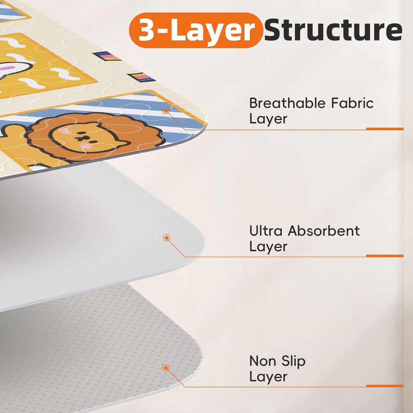 PJYuCien Washable Pee Pads for Dogs 2 Pack, 67" x 26" Octagonal Reusable Pee Pads for Dogs, Leak-Proof Pet Training Pads, Puppy Pads for Non-Slip, Designed for 24/30/36/42'' Width 8 Panels Pen