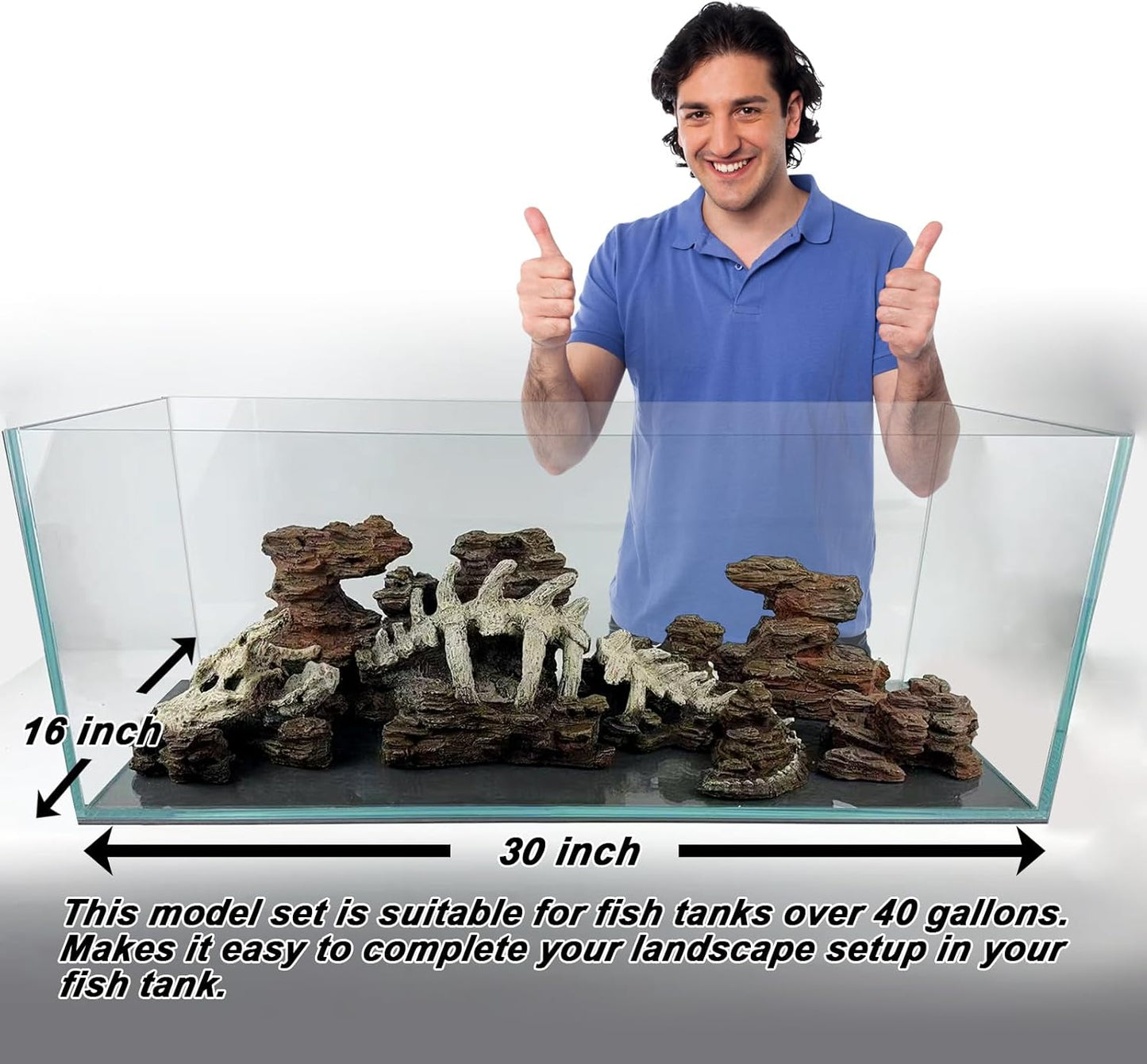 Fish Tank Decor Rocks.Aquarium Decoration Model.Easy Superior Aquascape (Wilderness Keel)