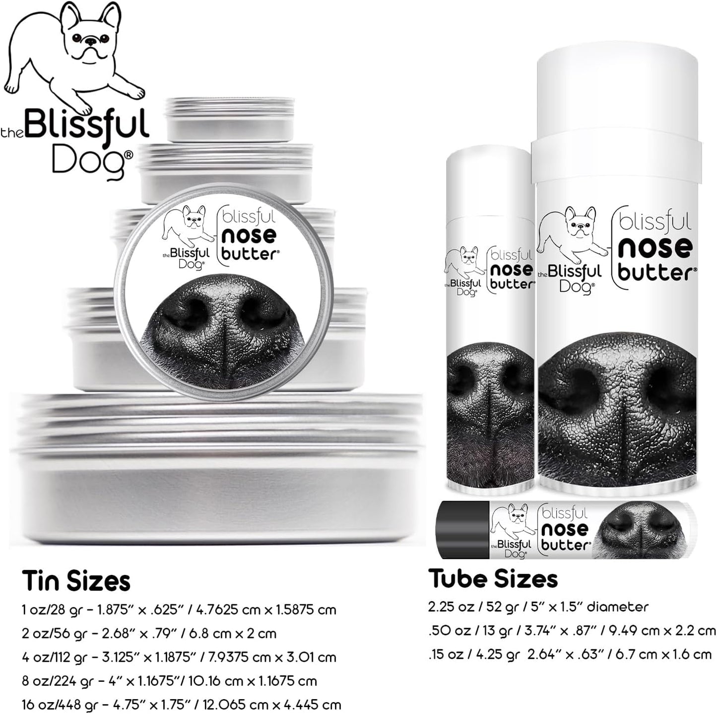 The Blissful Dog Tibetan Mastiff Nose Butter for Dry, Cracked Skin, Lick-Safe Dog Nose Balm with Moisturizing Shea Butter, Almond, Olive, and Essential Oils, Pet Supplies, Uncented, 0.15 oz.