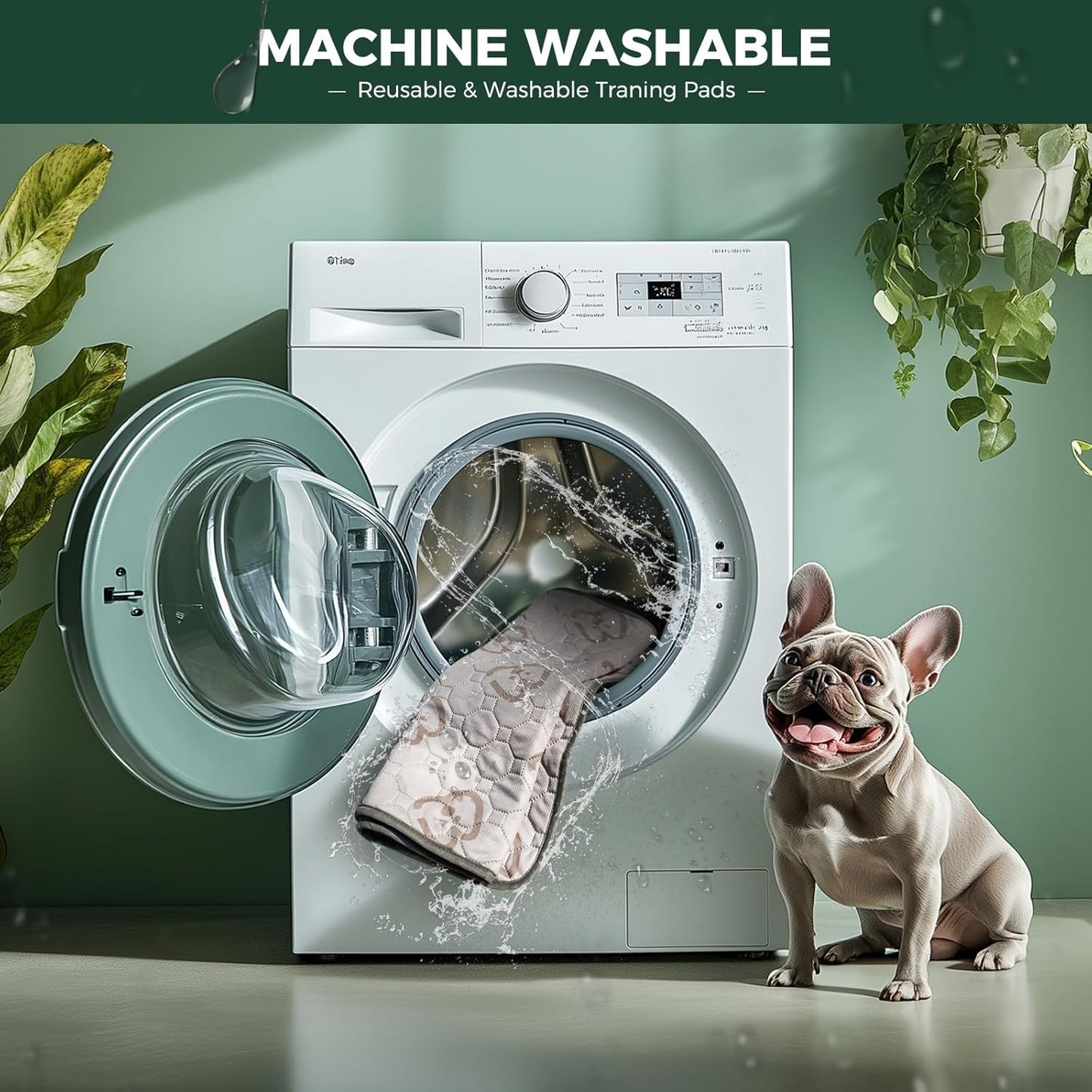 FXW Washable Pee Pads for Dogs, Puppy Pads with Super Absorbent, Specifically Designed for 36inch Cages, 35" × 23" Rectangle, Khaki, 2 Packs