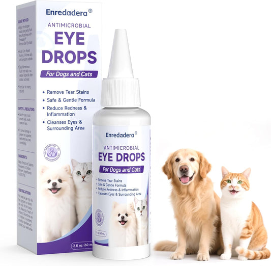 Enredadera Dog Eye Drops, Pet Eye Drops for Dogs and Cats, Vet-Approved Dog Eye Infection Treatment for Tear Stain Remover&Pink Eye Relief,Dog Conjunctivitis Eye Drops for Infection,Pet Eye Wash(60ml)