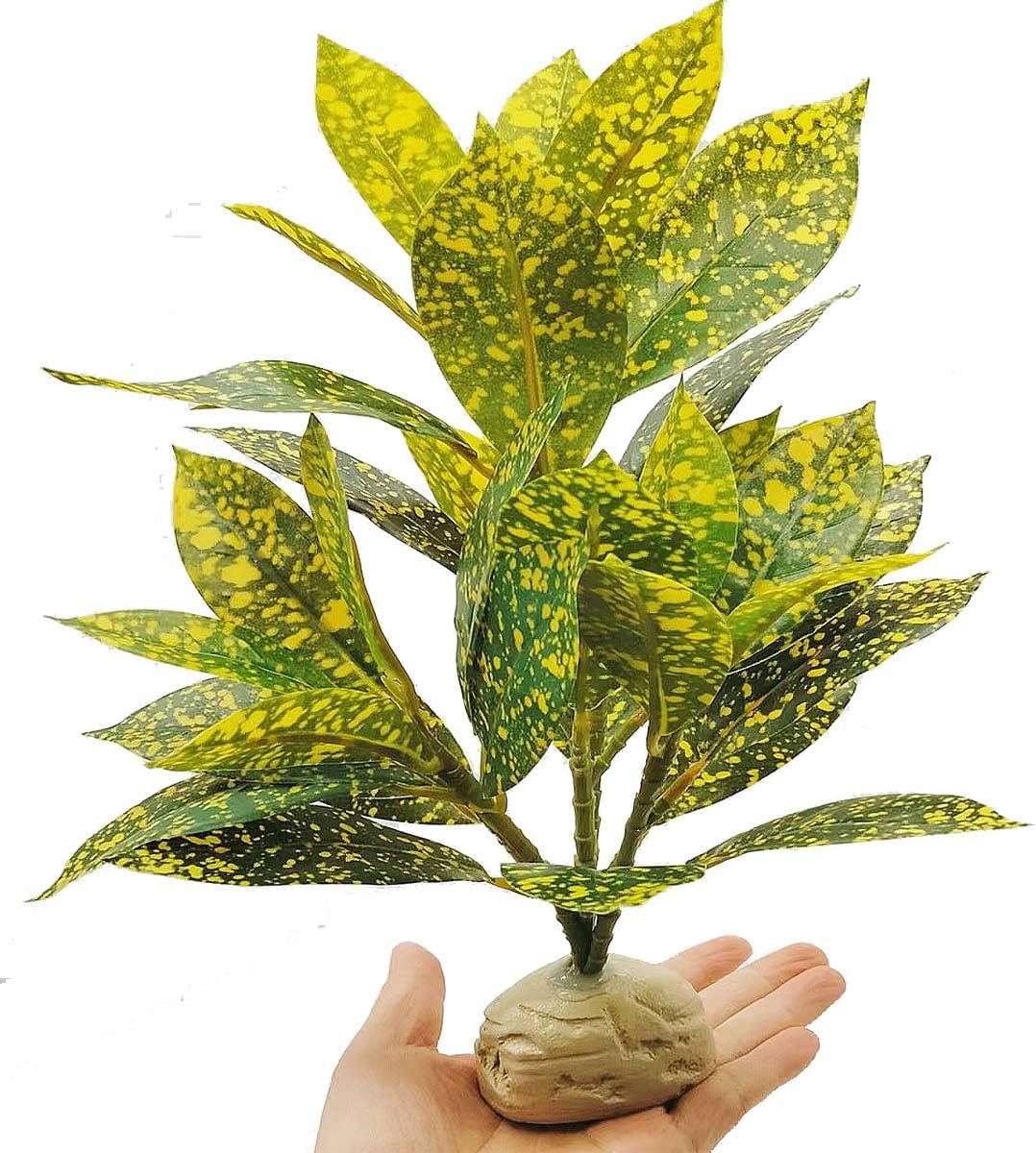 Reptile Plants Terrarium Artificial Leaves Reptile Tank Decorations for Bearded Dragon Lizard Snake Geckos Chameleon Amphibian Habitat Terrarium Decor