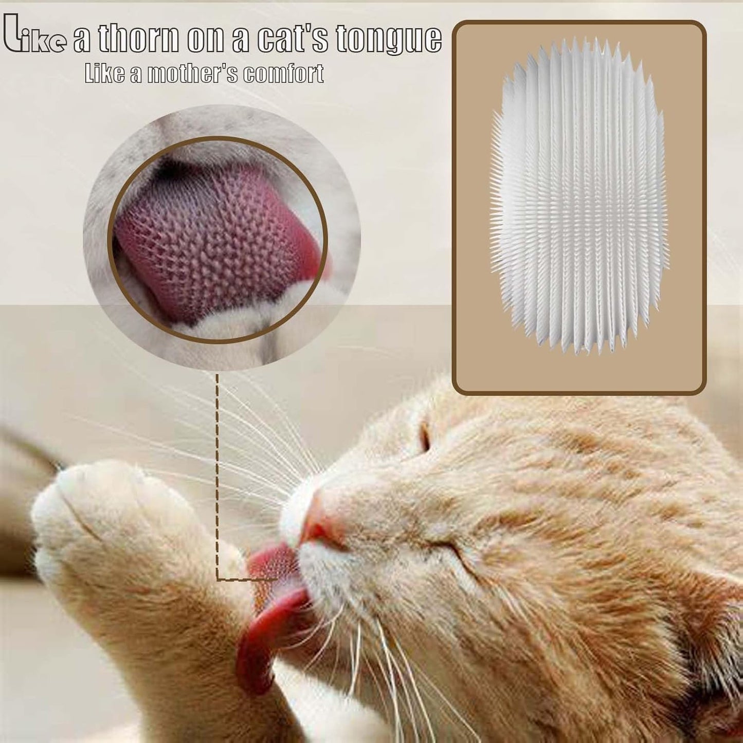 SoarExcelleryy Soft Fur Cat Brush - Over 1000 gentle cat tongue brushes with prickly serrations, suitable for sensitive cats - comfortable, lightweight, gentle, perfect for enhancing intimacy, white