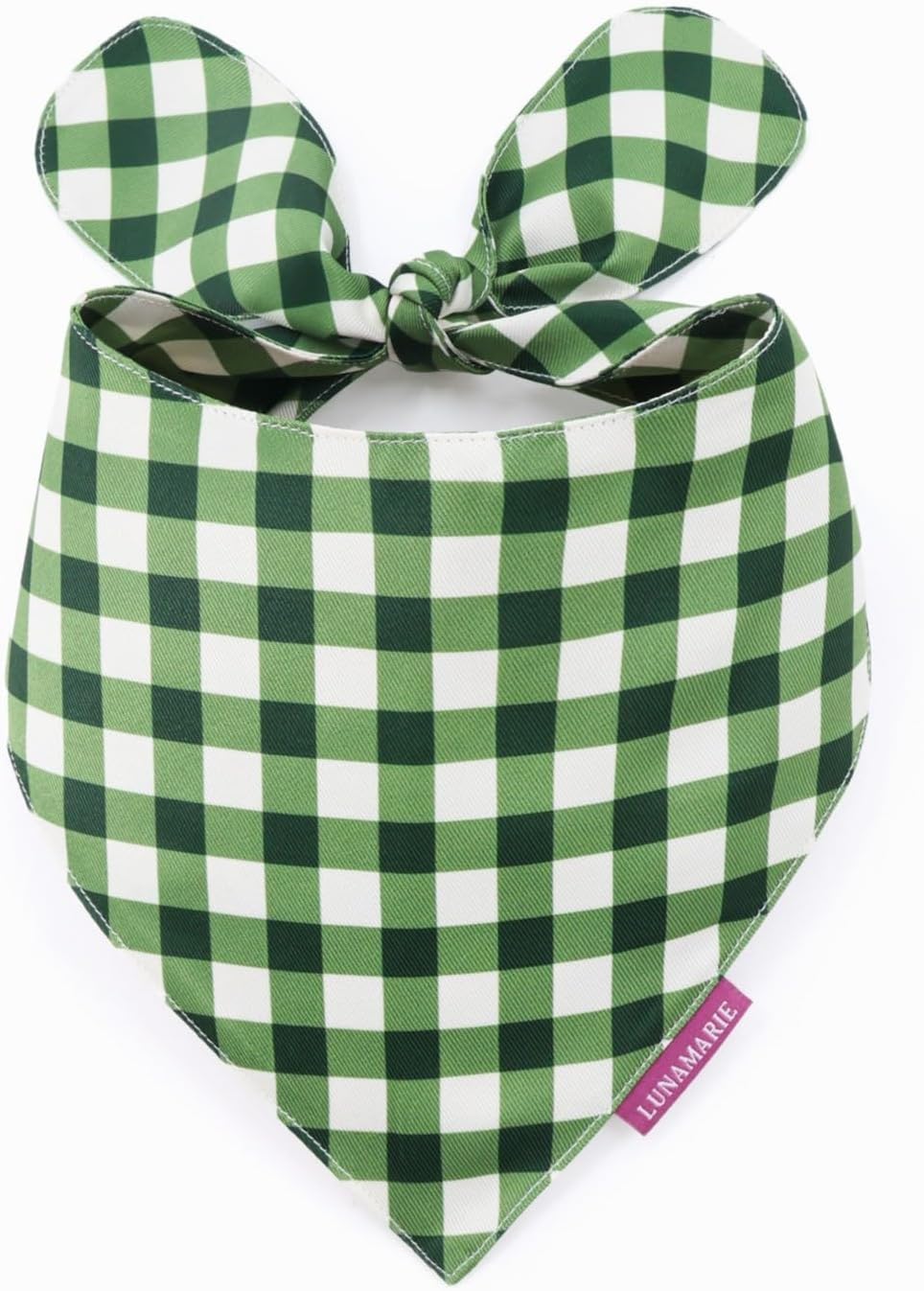 LunaMarie - Luxury Pet Birthday Bandanas -Premium & Silky Poly Fabric | 100% Handmade | Custom Shape Dual Layered (Olive, Medium)