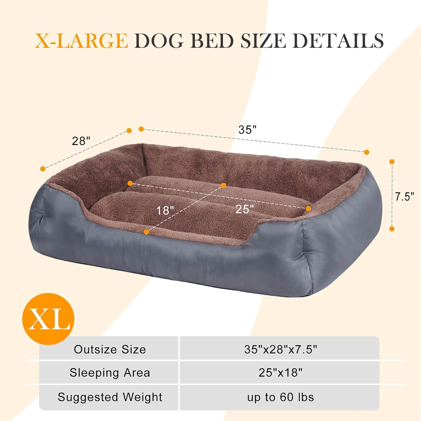 Large Dog Beds, Pet Bed for Large Dogs, Comfortable Dog Bed Machine Washable Up to 30/50/90/100lbs