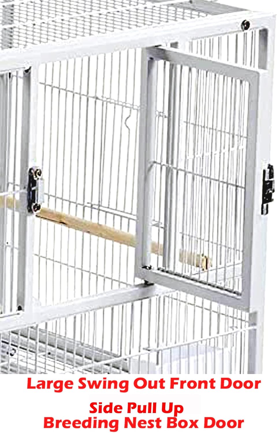 Combo Stacker Center Divided Breeder Breeding Bird Flight Double Rolling Cage for Aviaries Canaries Cockatiels Lovebirds Finches Budgies Small Parrots One Stacker